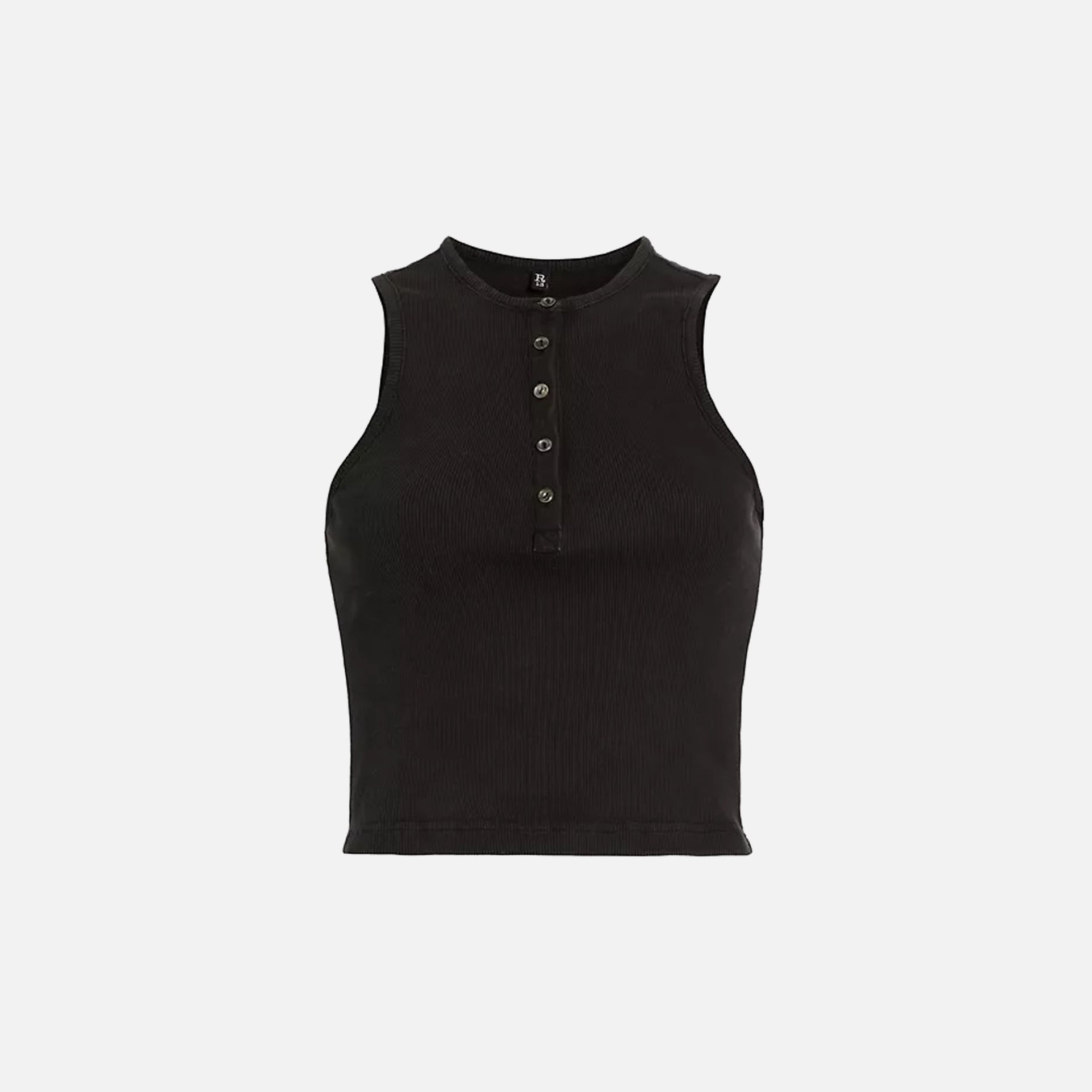 R13 Henley Tank - Washed Black