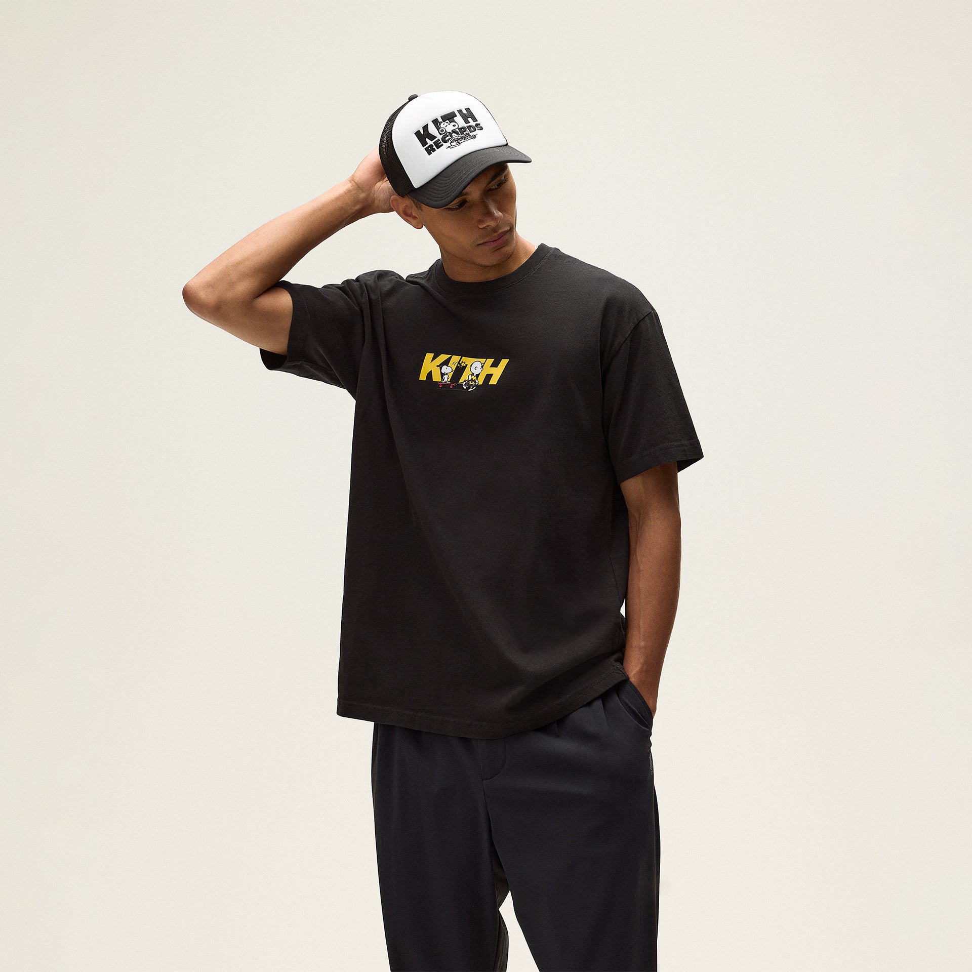 Kith for Peanuts Skateboard Fast Logo Tee - Black