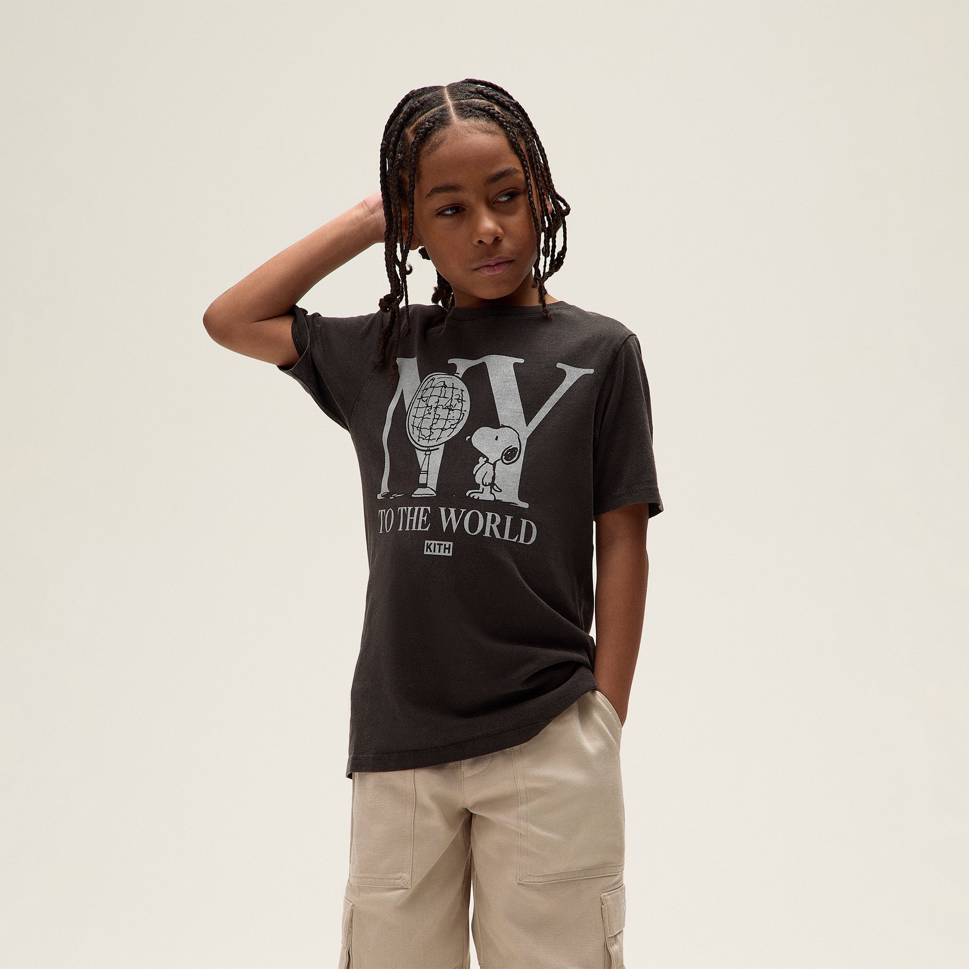Kith Kids for Peanuts New York To The World Vintage Tee - Black
