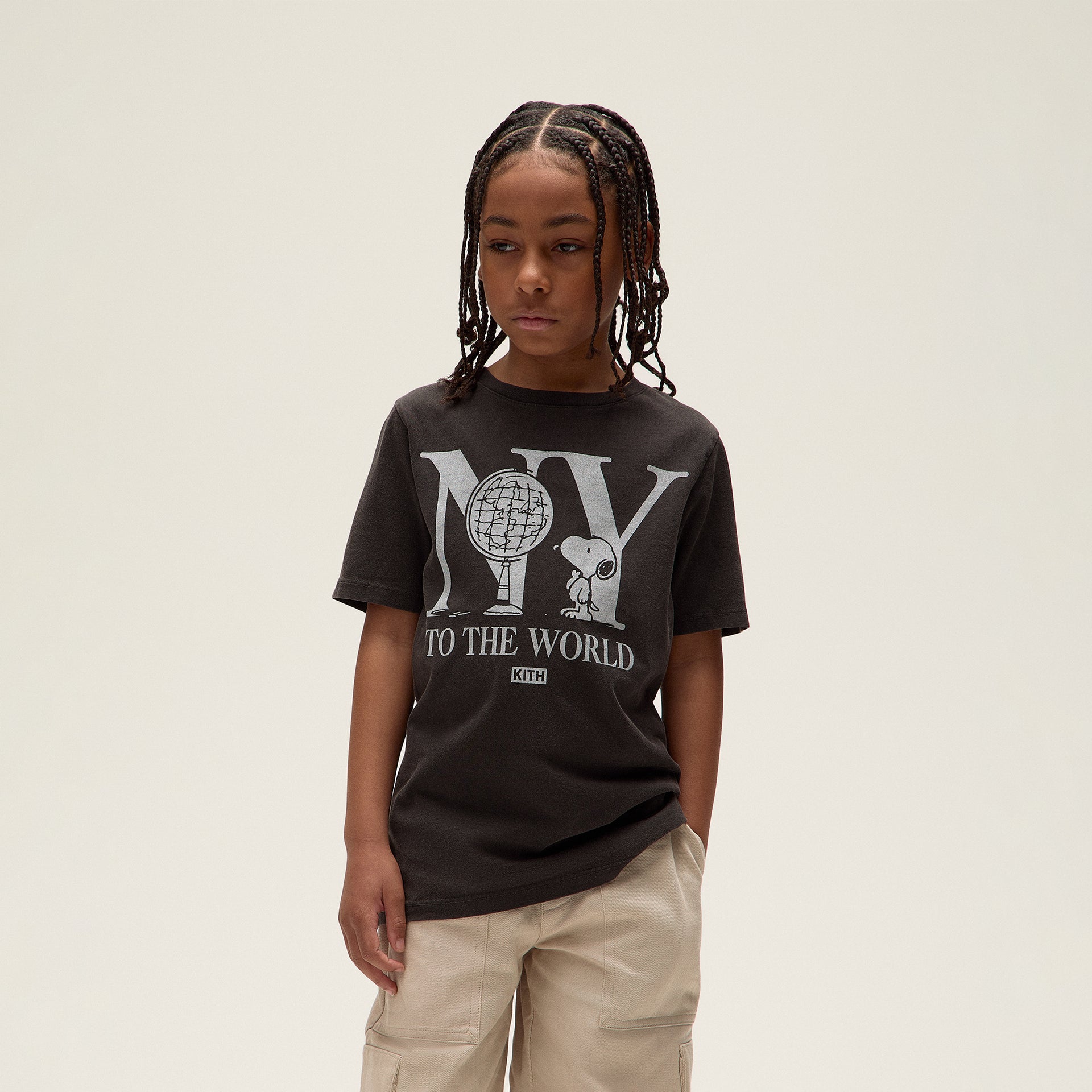 Kith Kids for Peanuts New York To The World Vintage Tee - Black