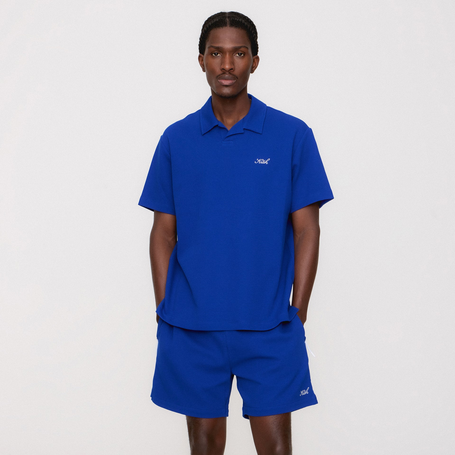 Kith Micro Waffle Drew Polo - Cyclone