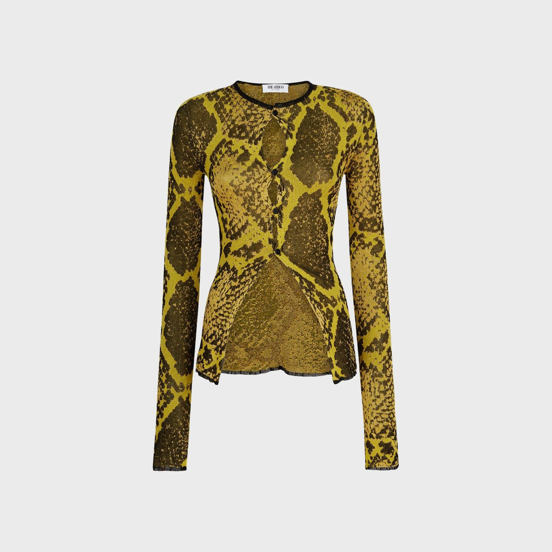 The Attico Cardigan - Yellow / Black Python Jacquard