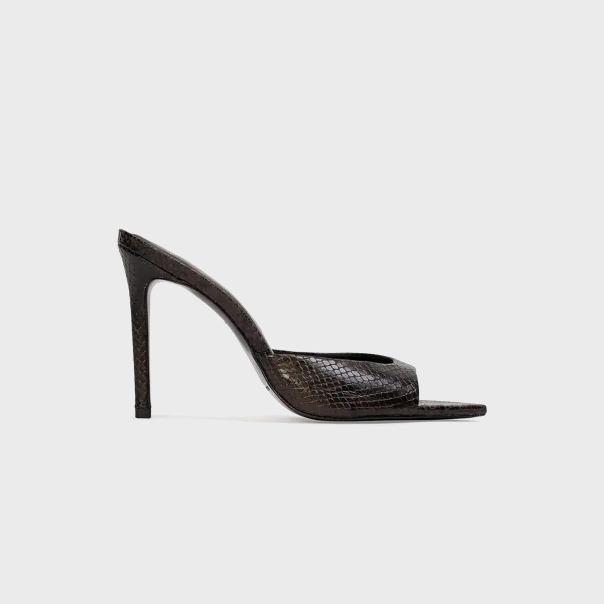 Black Suede Studio Brea Mule - Brown Printed Snake