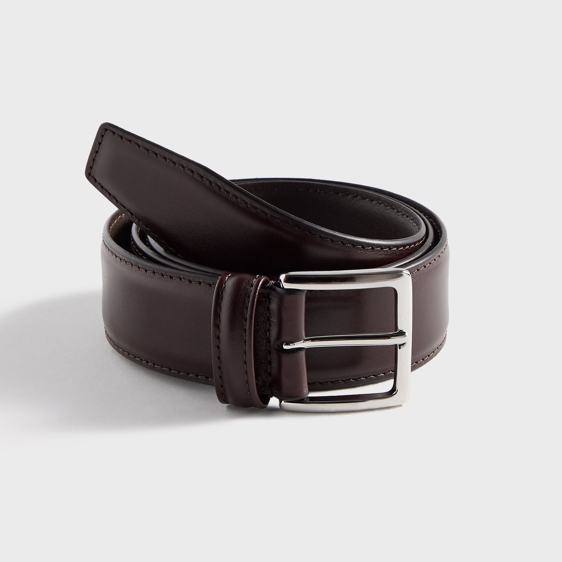 Anderson's Stitched Trimmed Semi Formal Leather Belt - Brown
