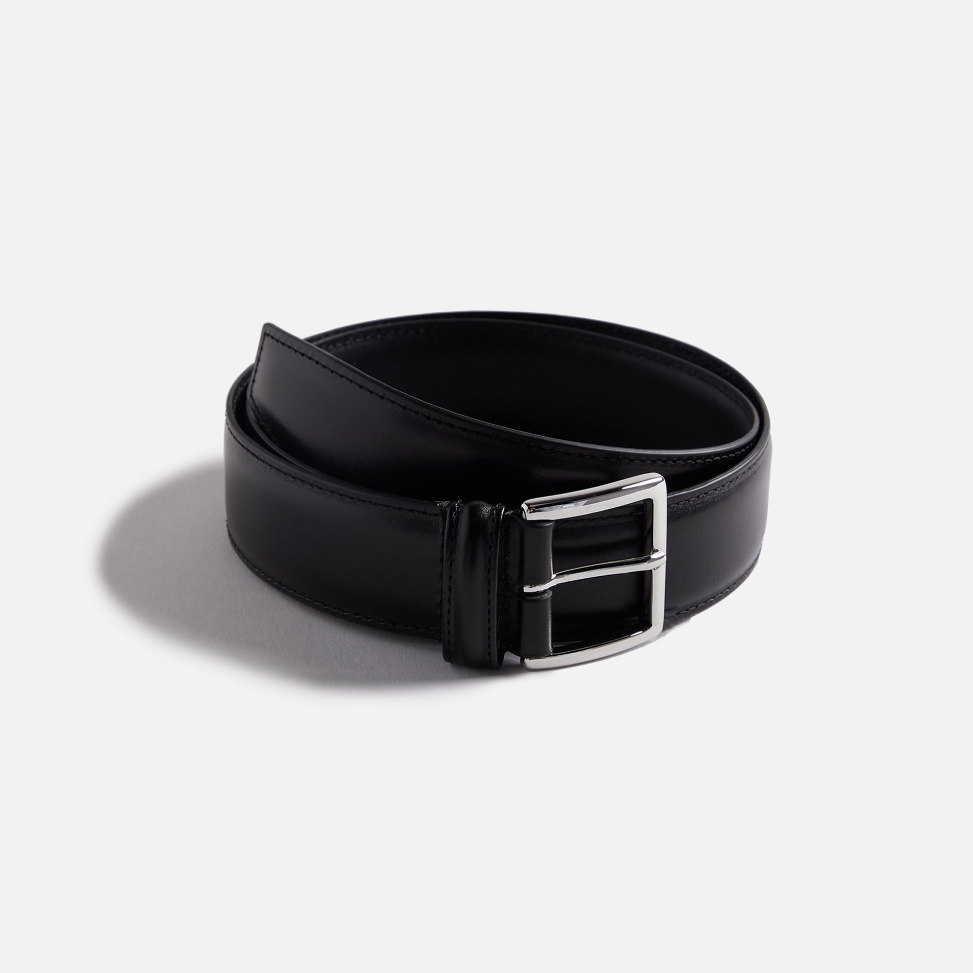 Anderson's Stitched Trimmed Semi Formal Leather Belt - Black