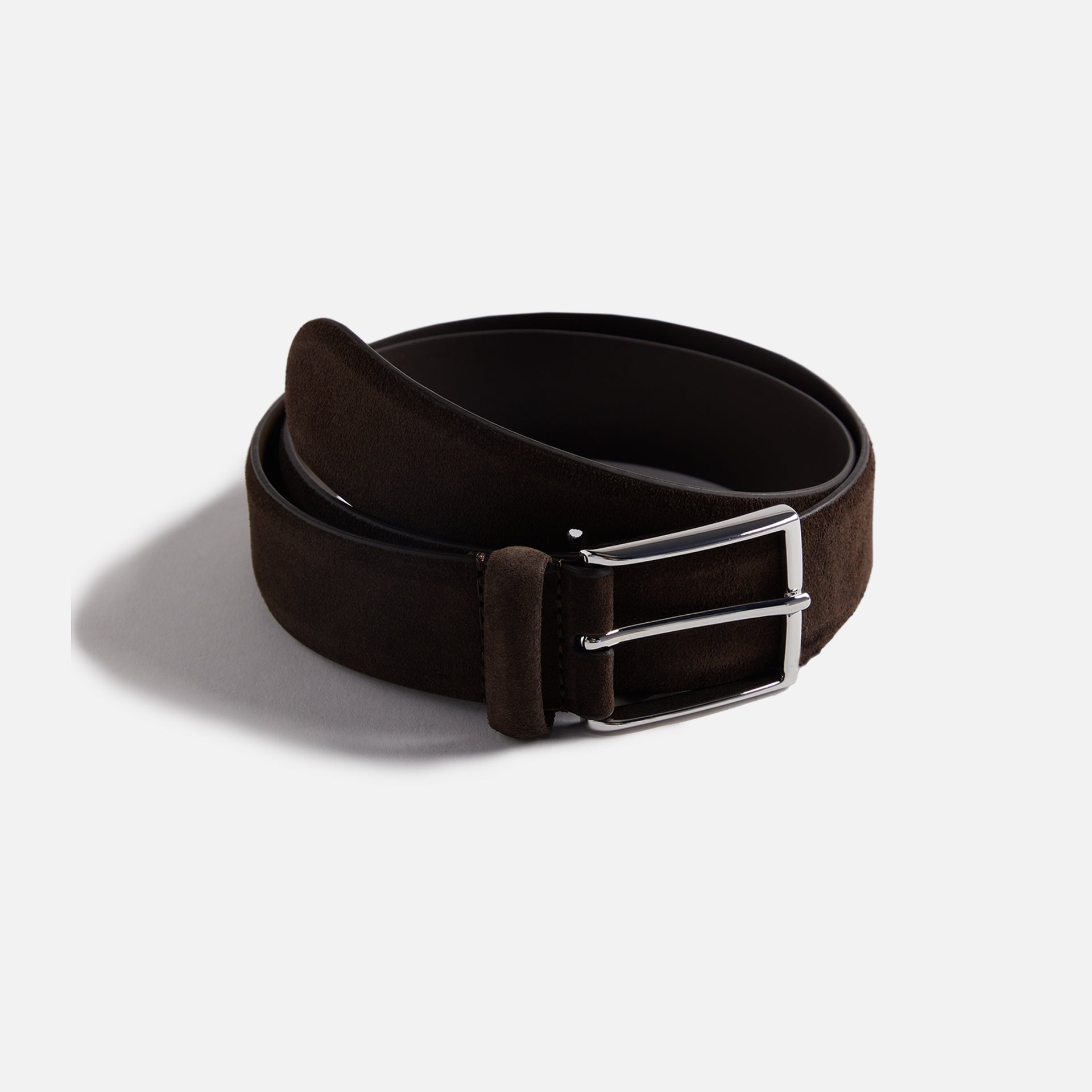 Anderson's Suede Semi Formal Belt in Dark Brown