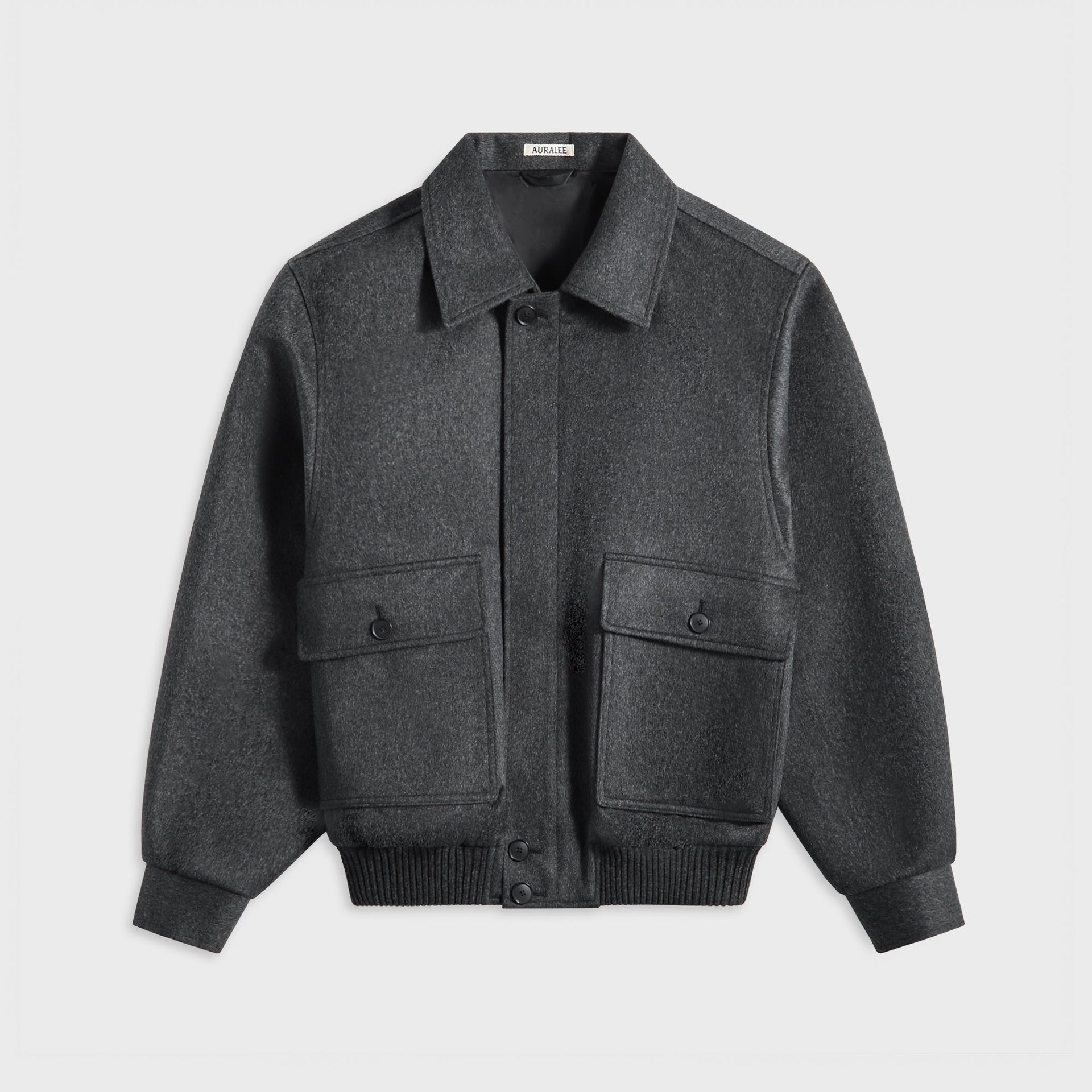 Auralee Cashmere Moleskin Zip Blouson - Top Charcoal