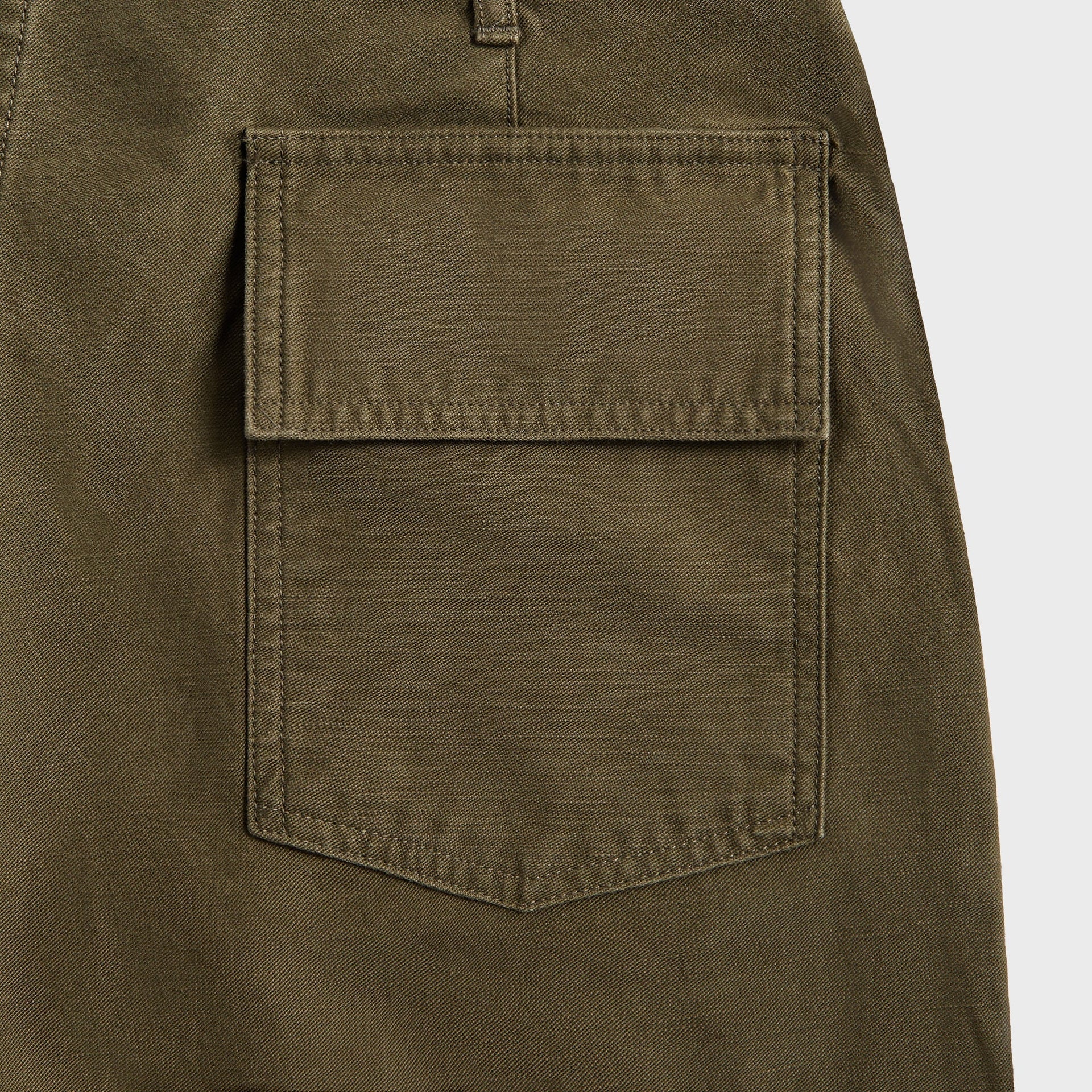 Auralee Washed Baggy Satin Bleached Baker Pants - Khaki Brown