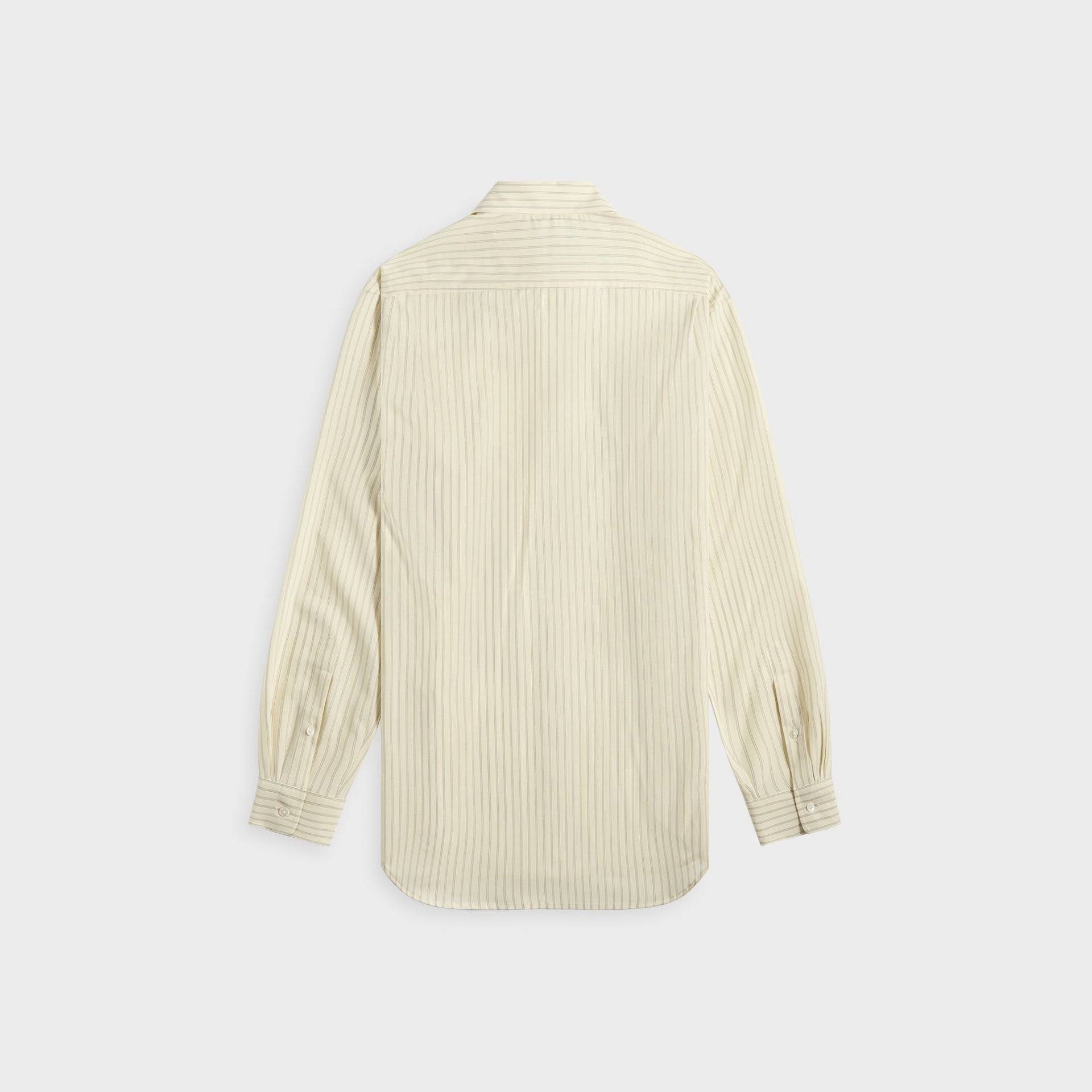 Auralee Super Fine Wool Stripe Shirt in Ivory Stripe