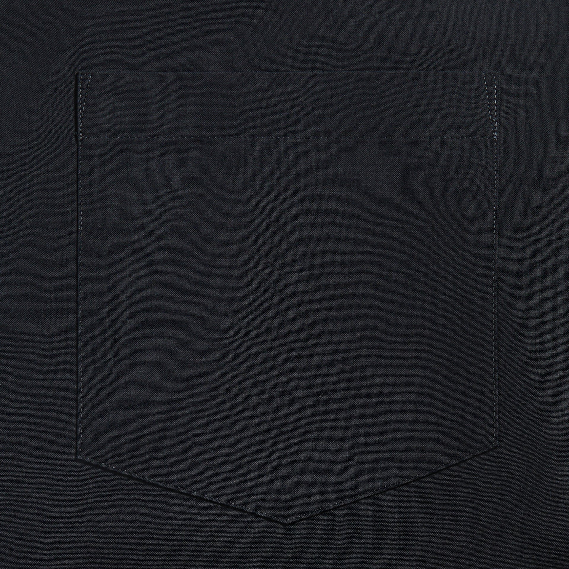 Auralee Super Fine Tropical Wool Open Collar Half Sleeved in Navy