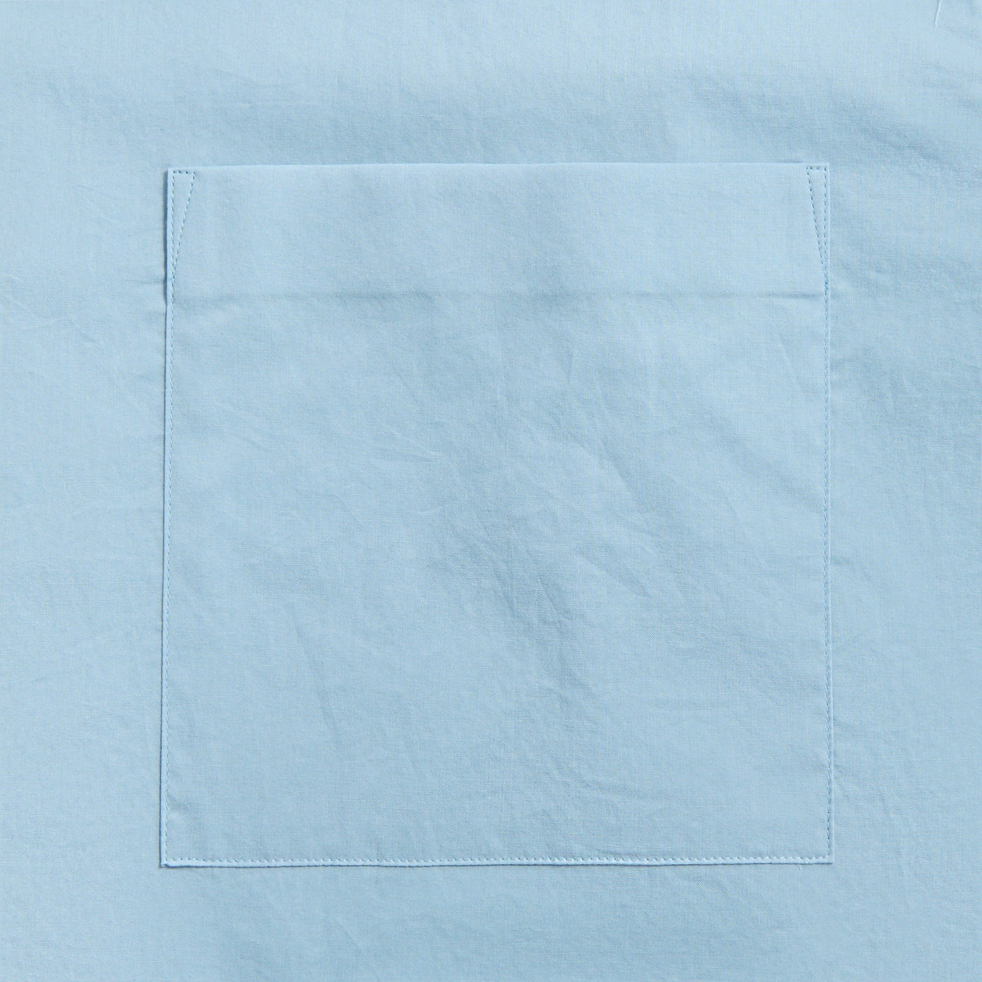 Auralee Washed Finx Typewriter Open Collar Shirt in Light Blue