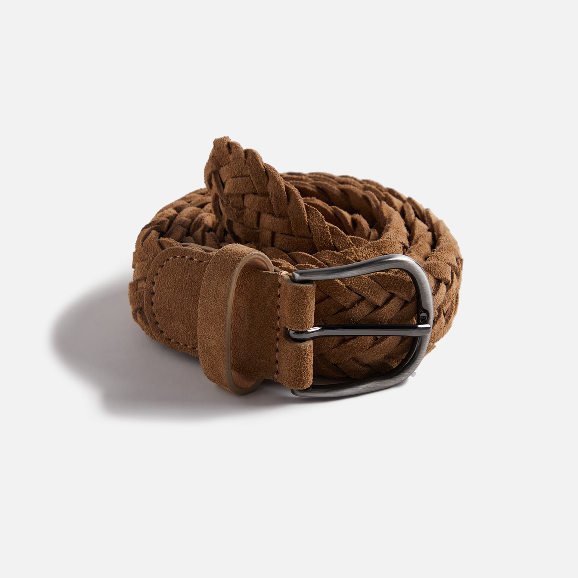 Anderson's Suede Woven Belt in Tan