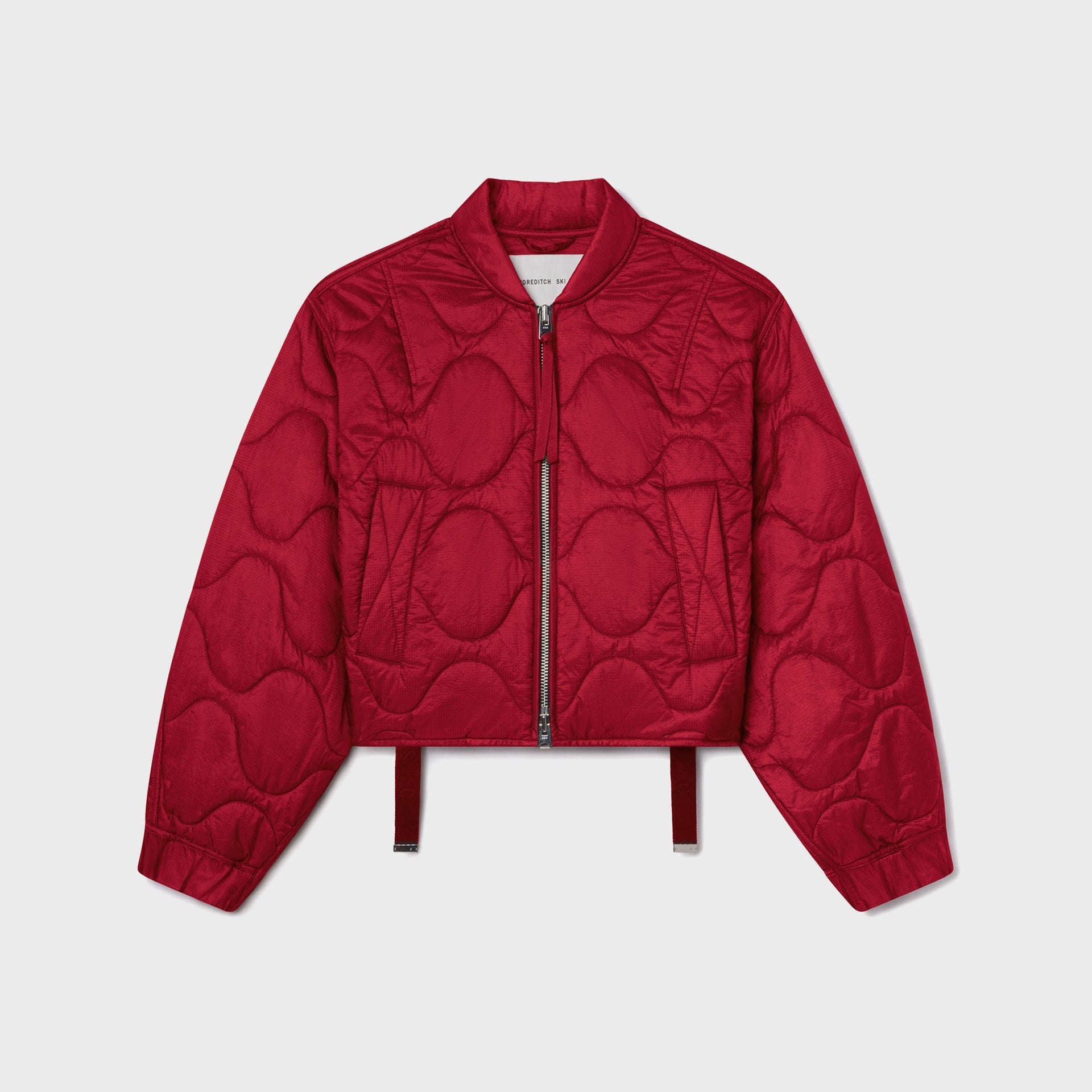 Agolde Iona Quilted Jacket in Tomato