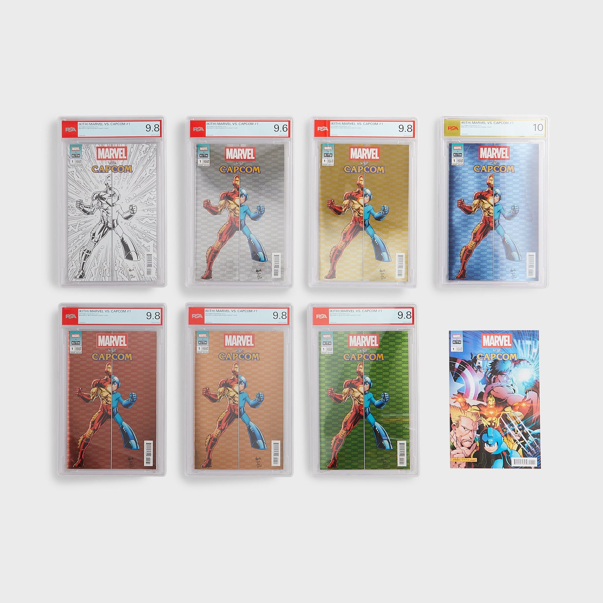 Marvel vs. Capcom | Kith for ASICS Gel-Nimbus 10.1 Iron Man vs. Mega Man Double Box - Italian Straw / Molten Lava / Mazarine Blue