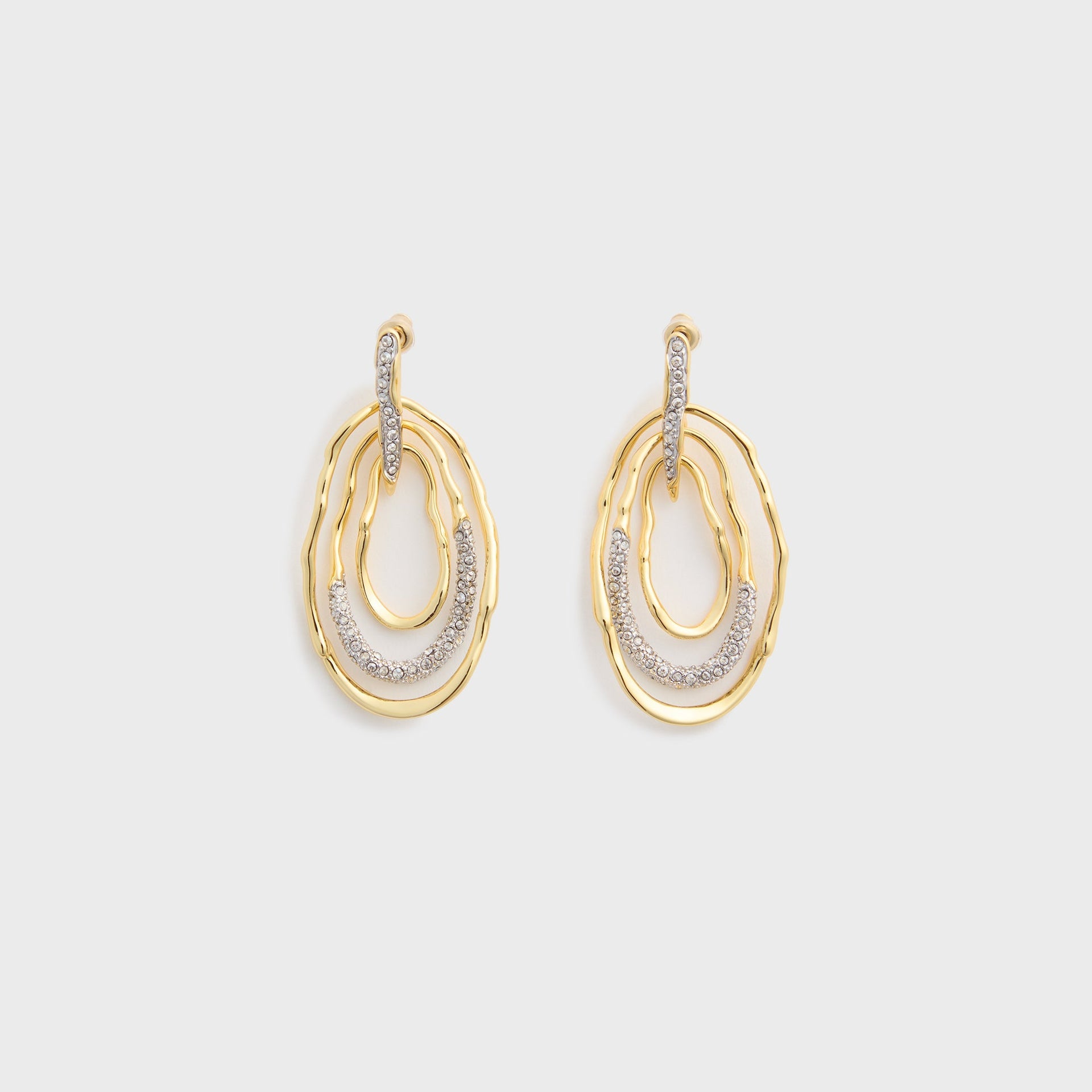 Alexis Bittar Solanales Gold Crystal Pave Mobile Post Earring in Gold