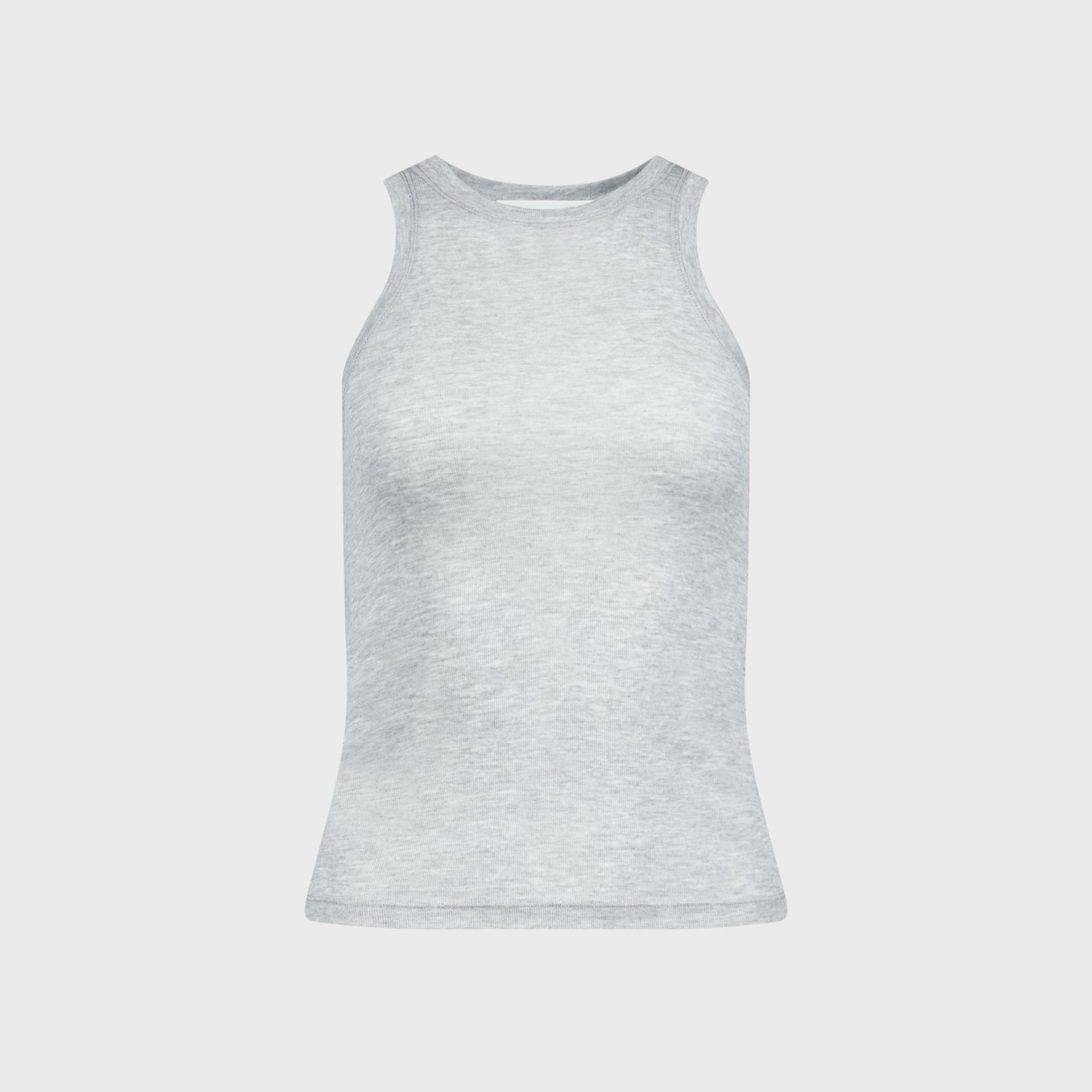 Aya Muse Simple High Neck Tank - Grey