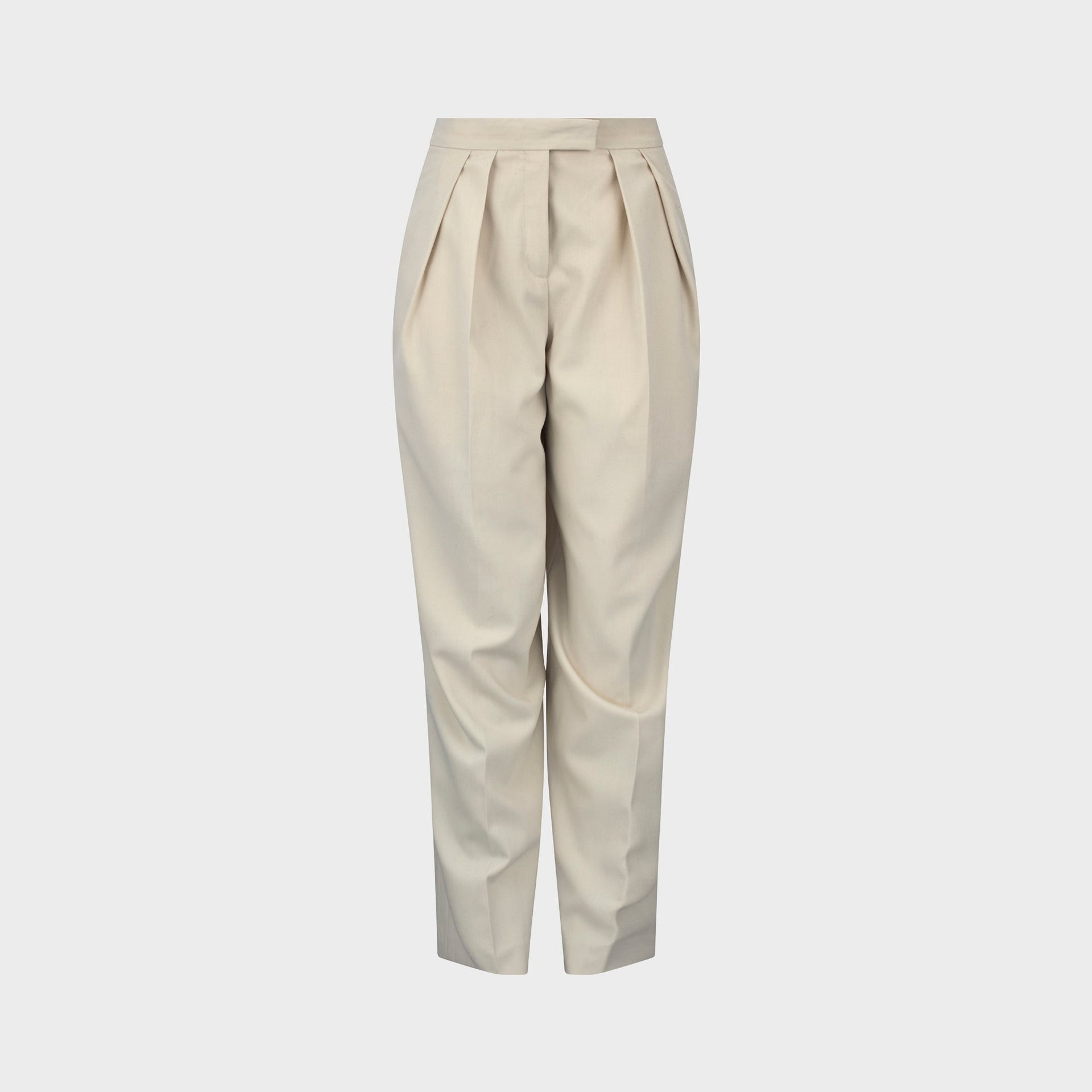 Aya Muse High Waisted Pleated Trousers in Bone