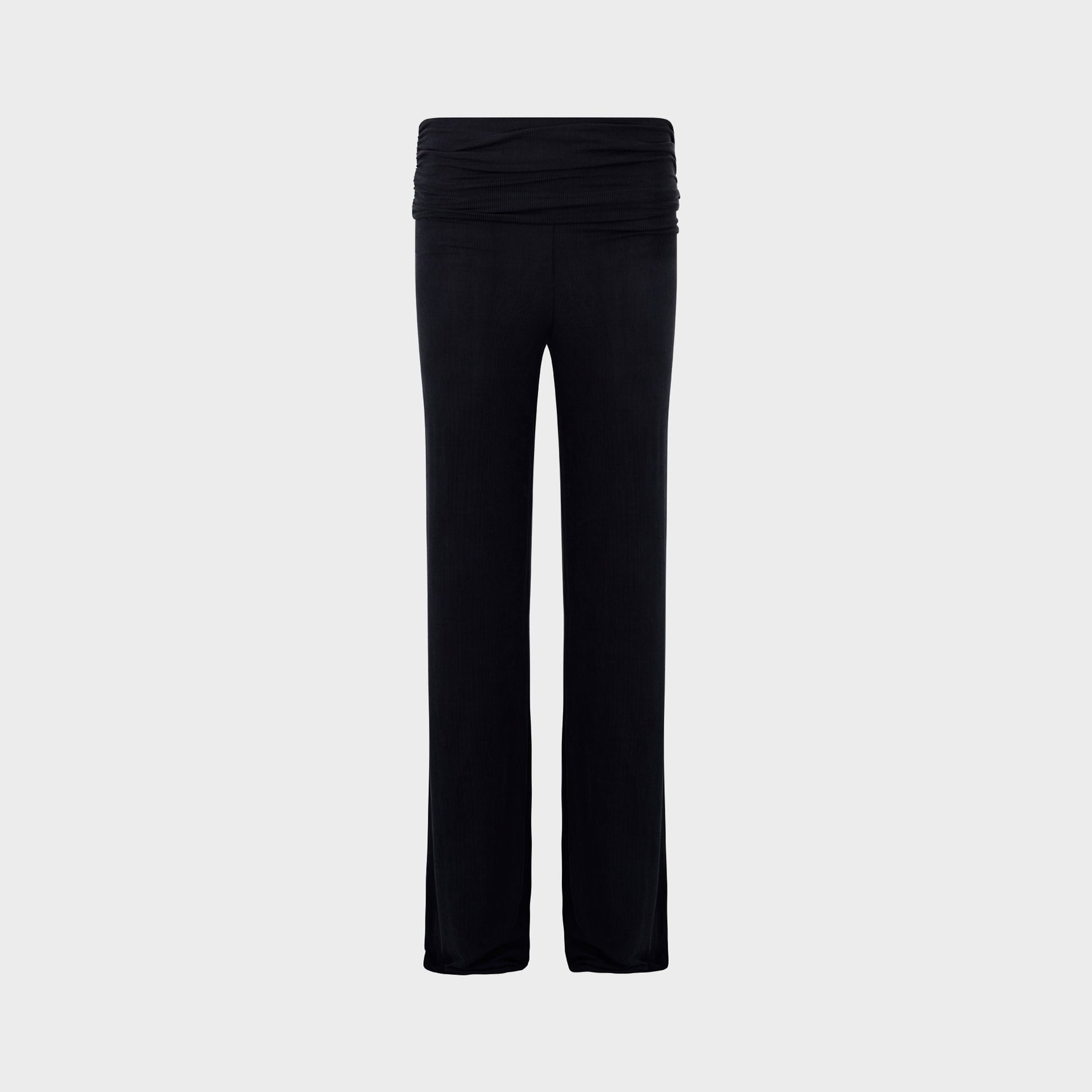 Aya Muse Ruched Fold Over Pants in Midnight