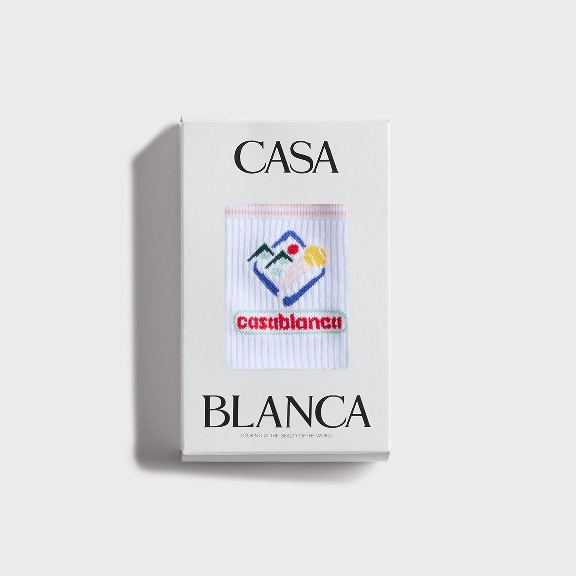 Casablanca Printed Sports Socks Fuji Icon in White