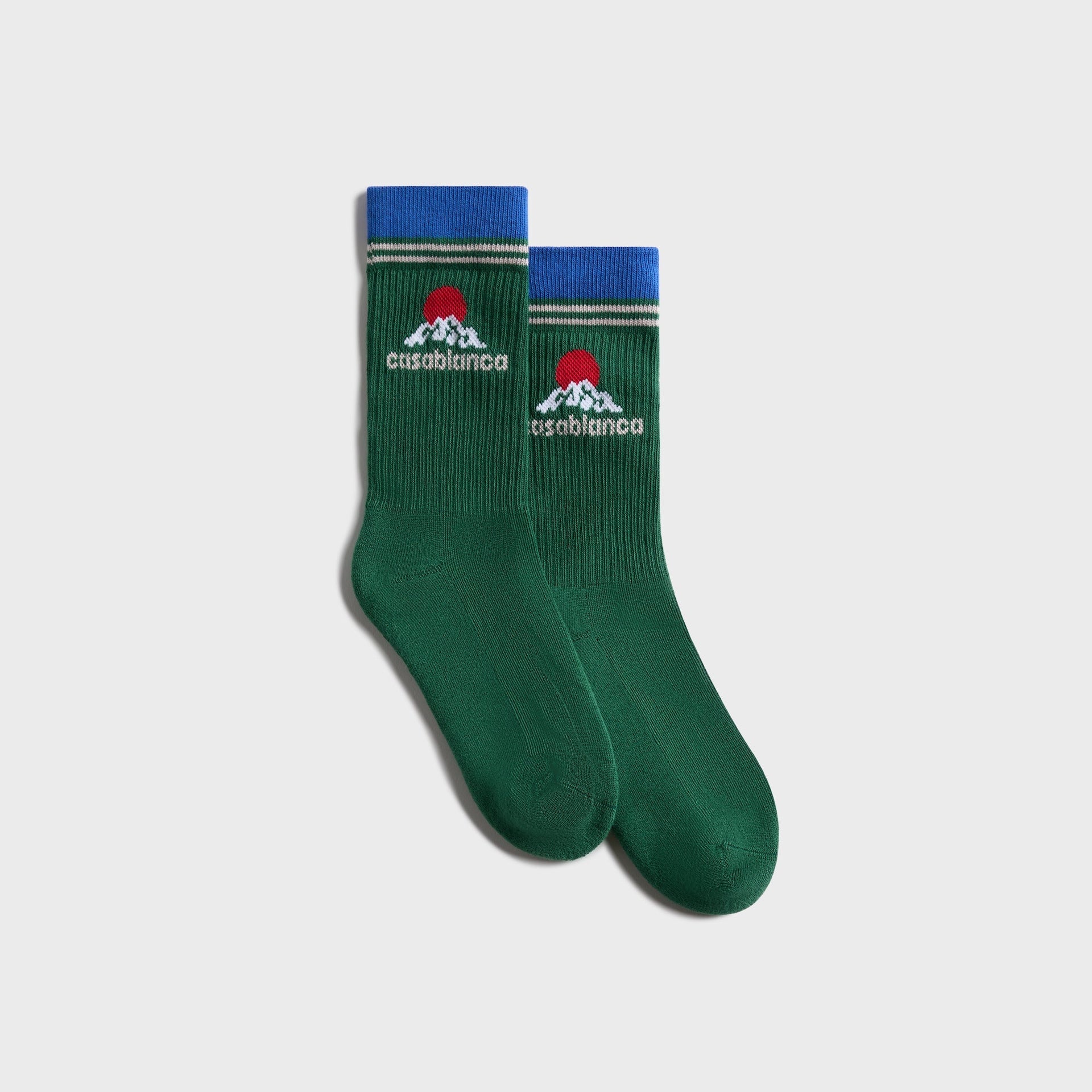 Casablanca Printed Sports Socks Montagne in Green
