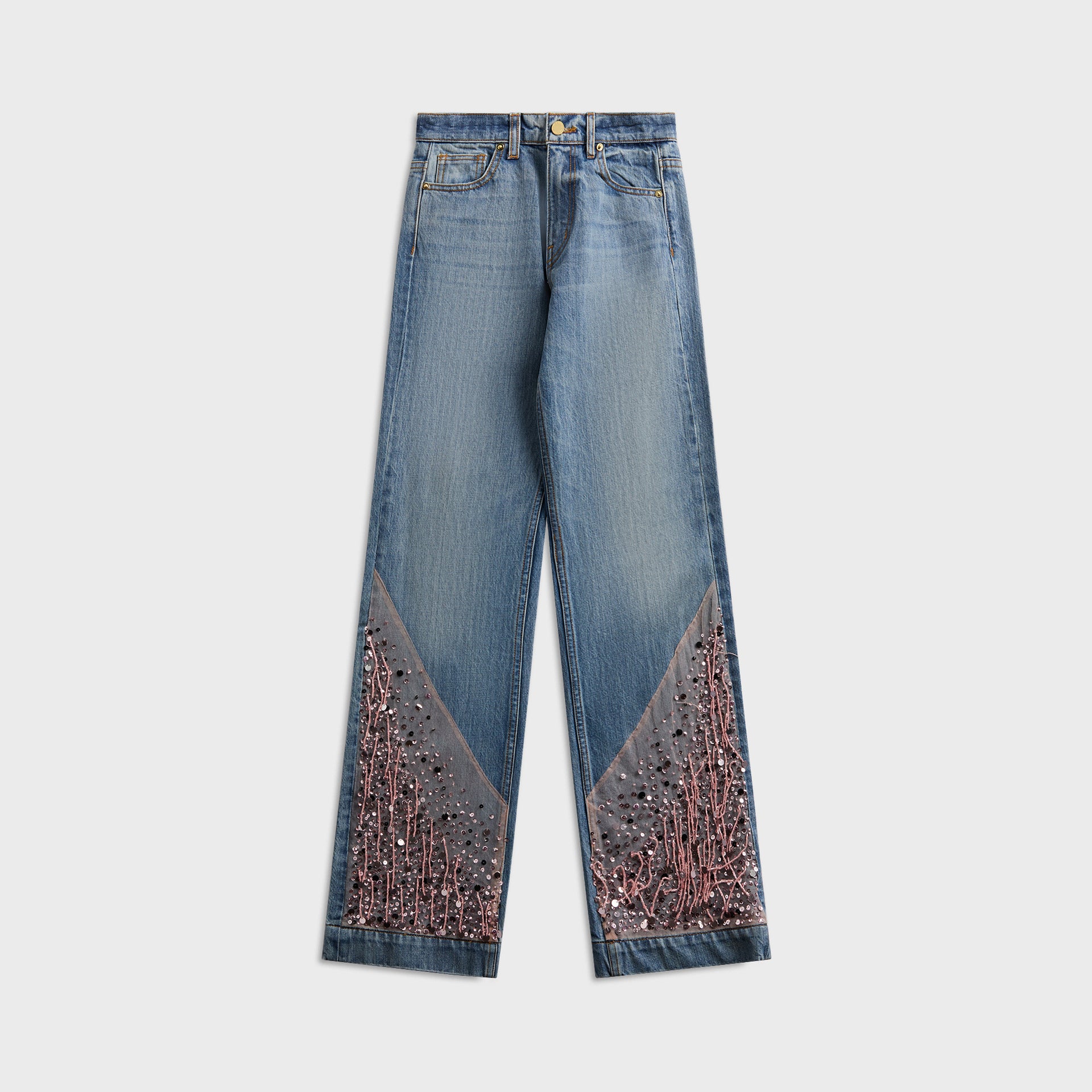 Asta Resort Helena Hand Beaded Jean - Bon Bon Pink
