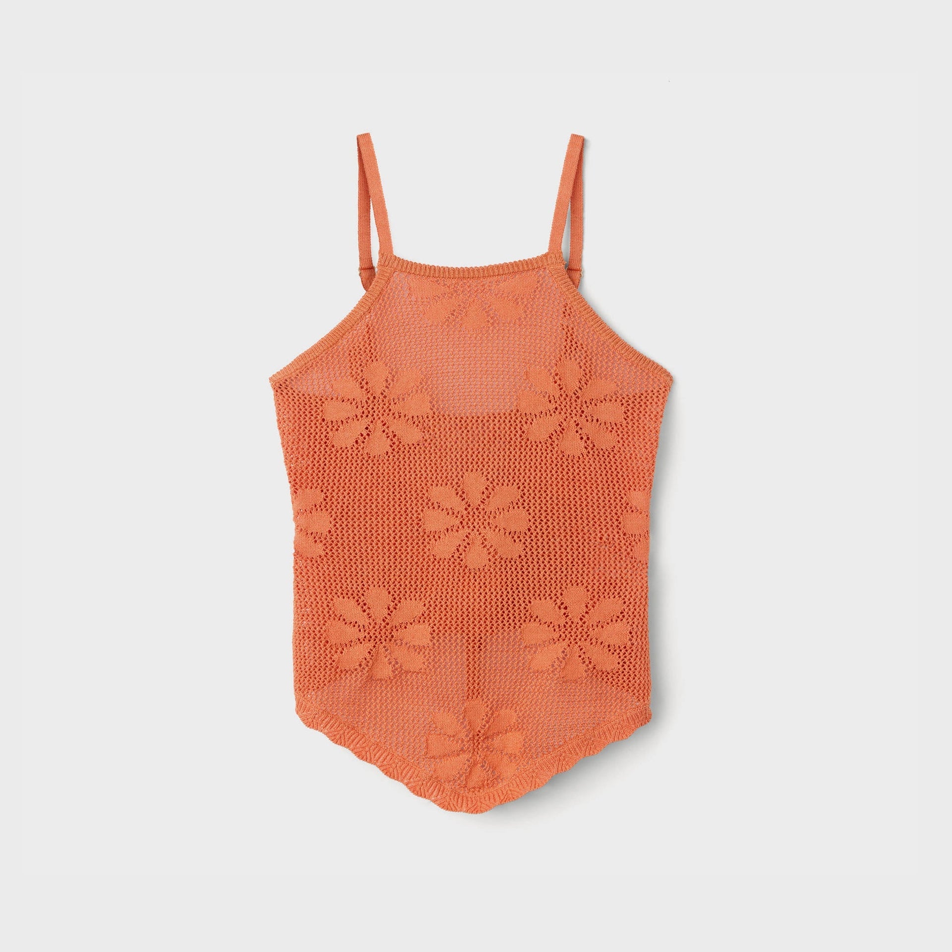 Asta Resort Bruna Crochet Top in Tangerine