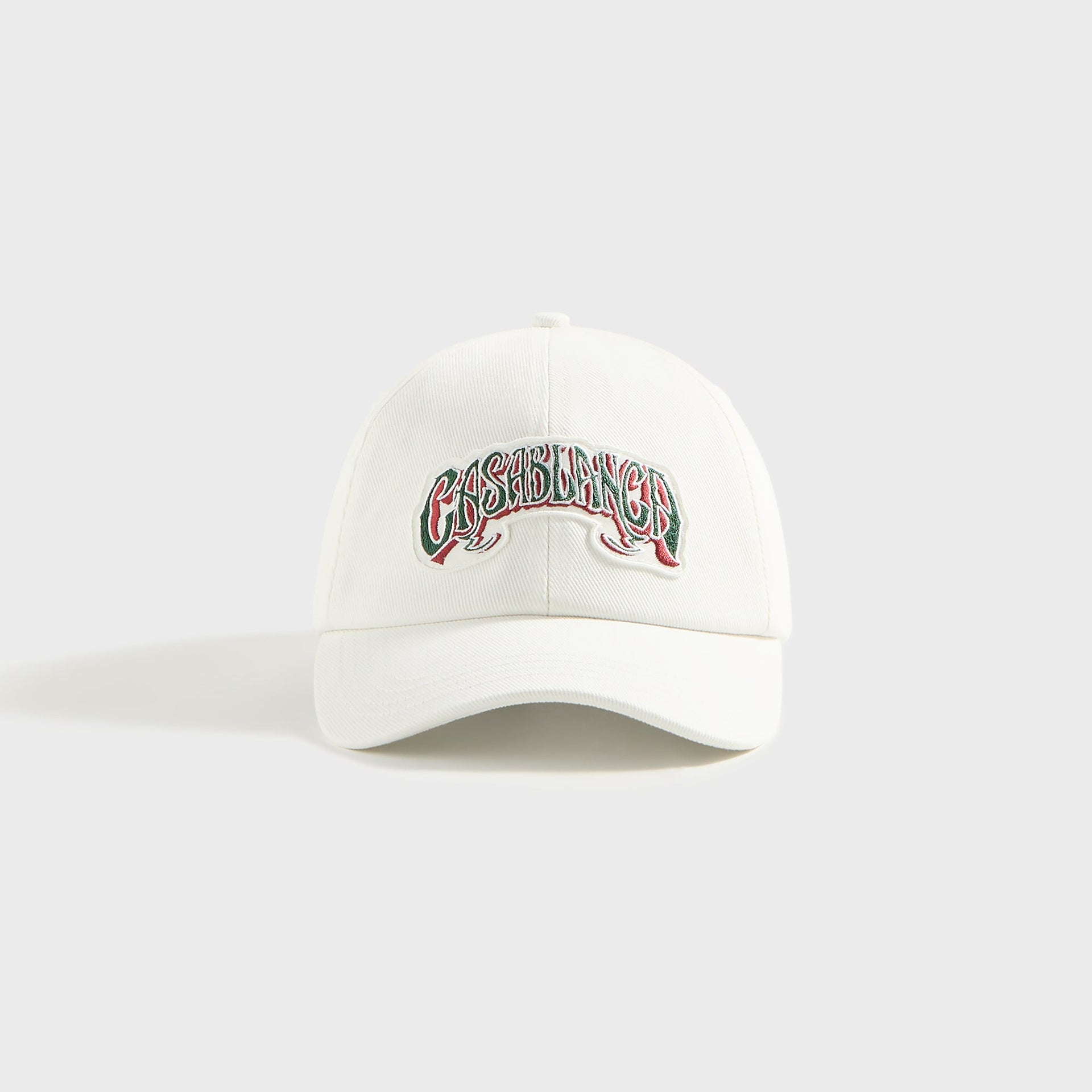 Casablanca Gothic Green Logo Patch Cap in White