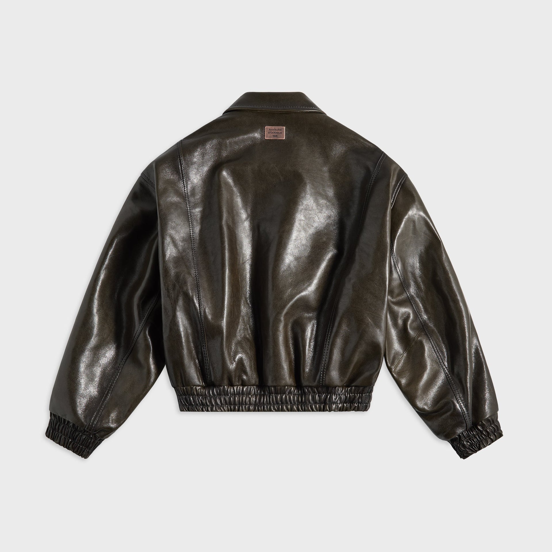 Acne Studios Leather Bomber Jacket - Vintage Green