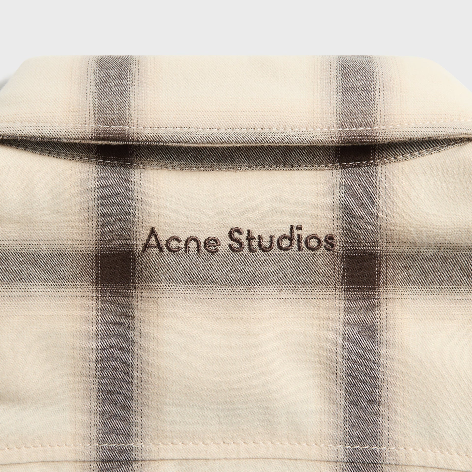 Acne Studios Flannel ButtoninUp Shirt in Beige / Multi