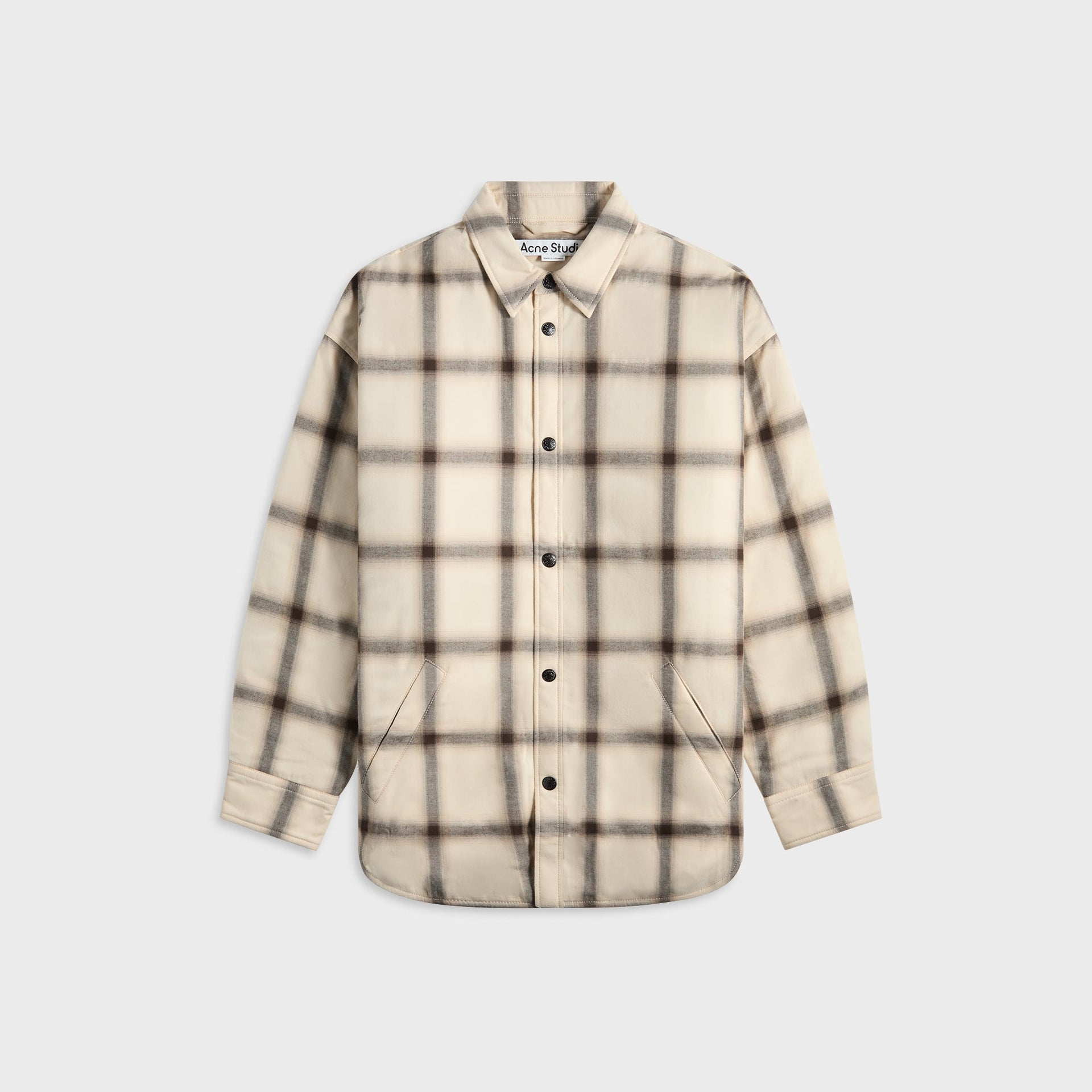 Acne Studios Flannel Button-Up Shirt - Beige / Multi