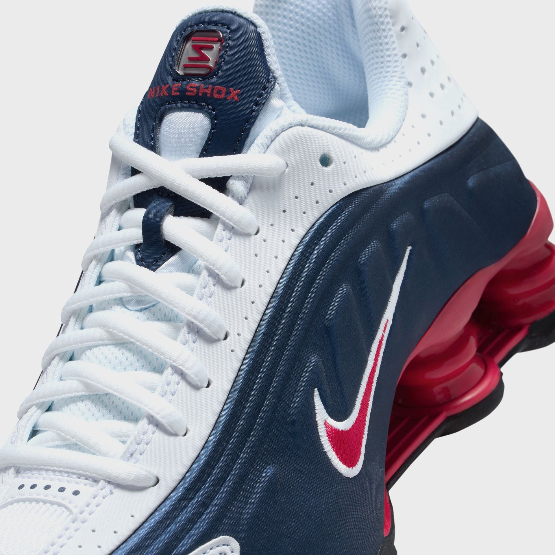 Nike GS Shox R4 - Midnight Navy / Gym Red / White