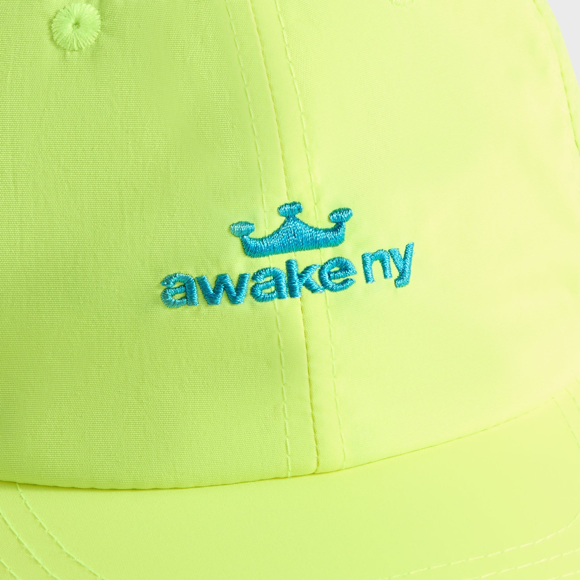 Awake NY Logo Nylon Cap in Lime Green