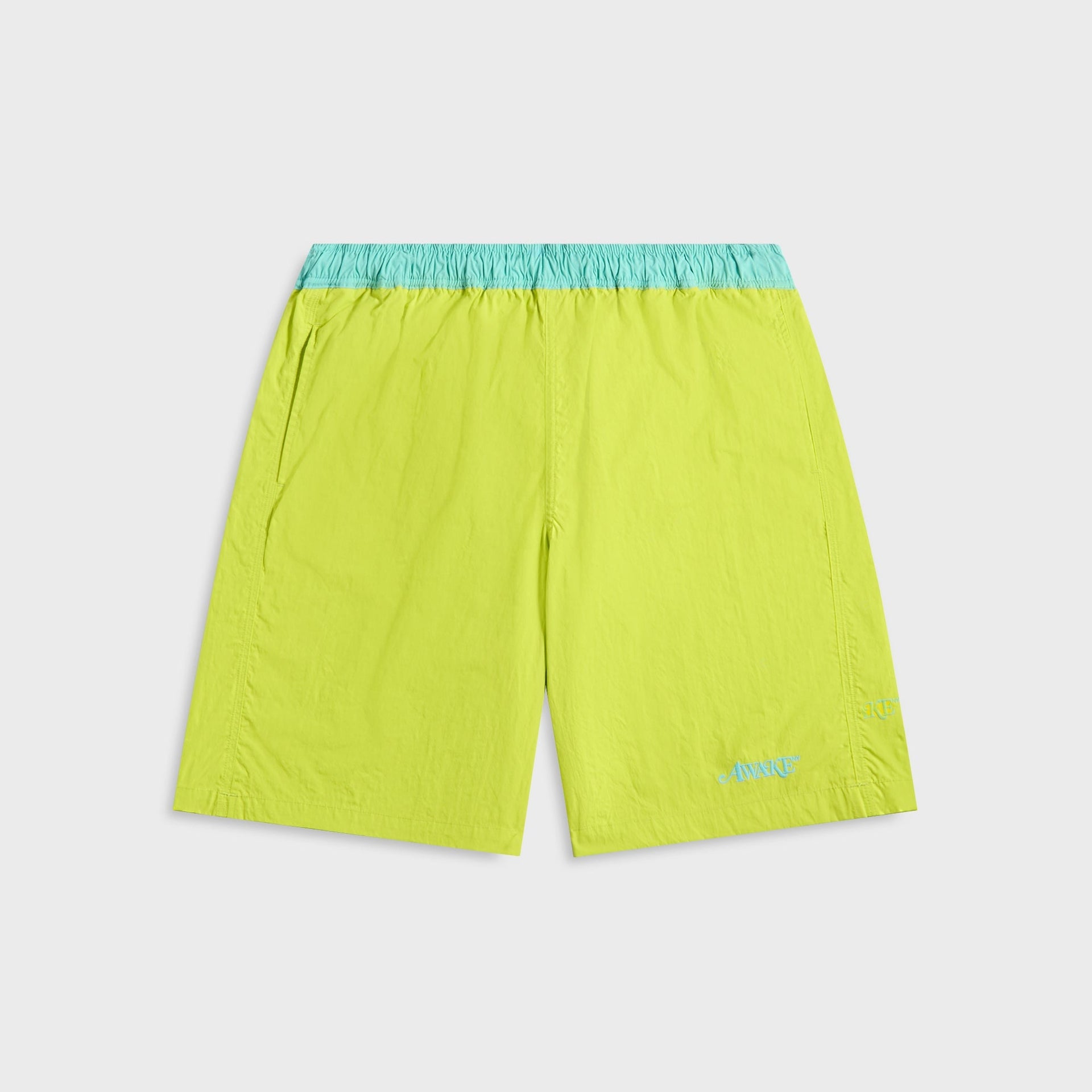 Awake NY Classic Logo Swim Trunk in Lime Green
