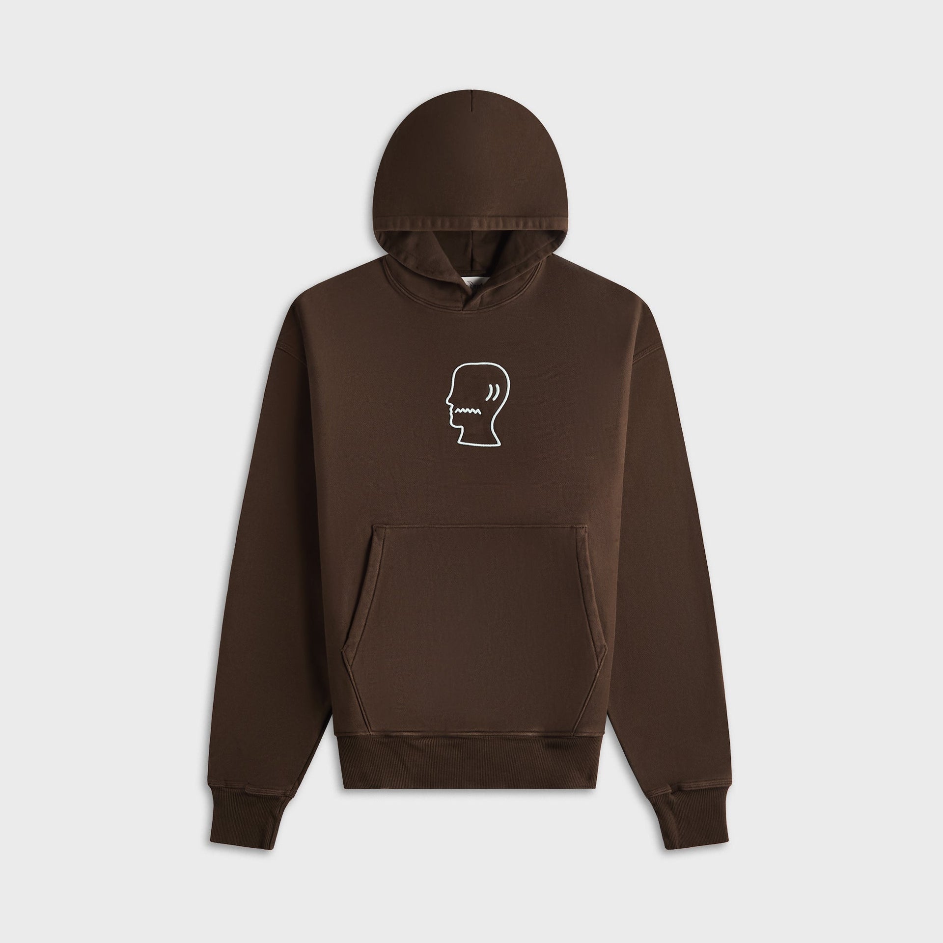 Brain Dead 3D Embroidered Logo Head Garment Dyed Hoodie - Brown