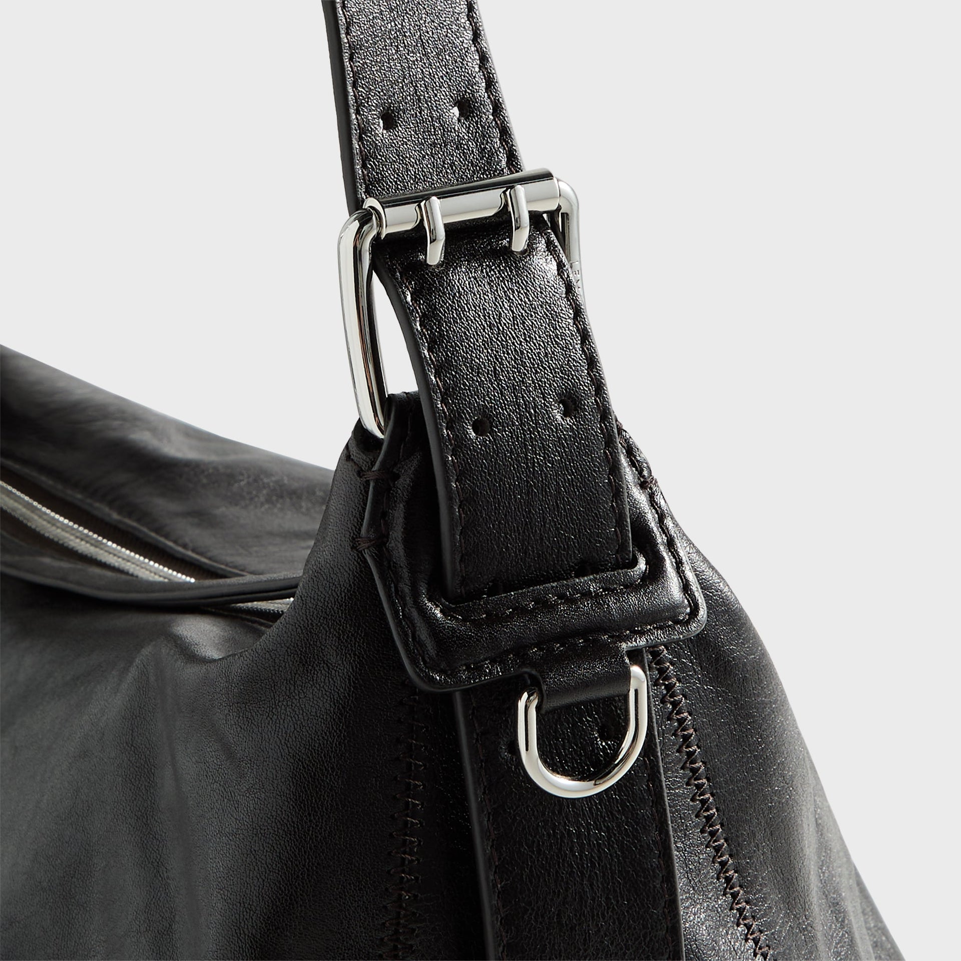 Lemaire Belted Hobo Bag in Dark Chocolate