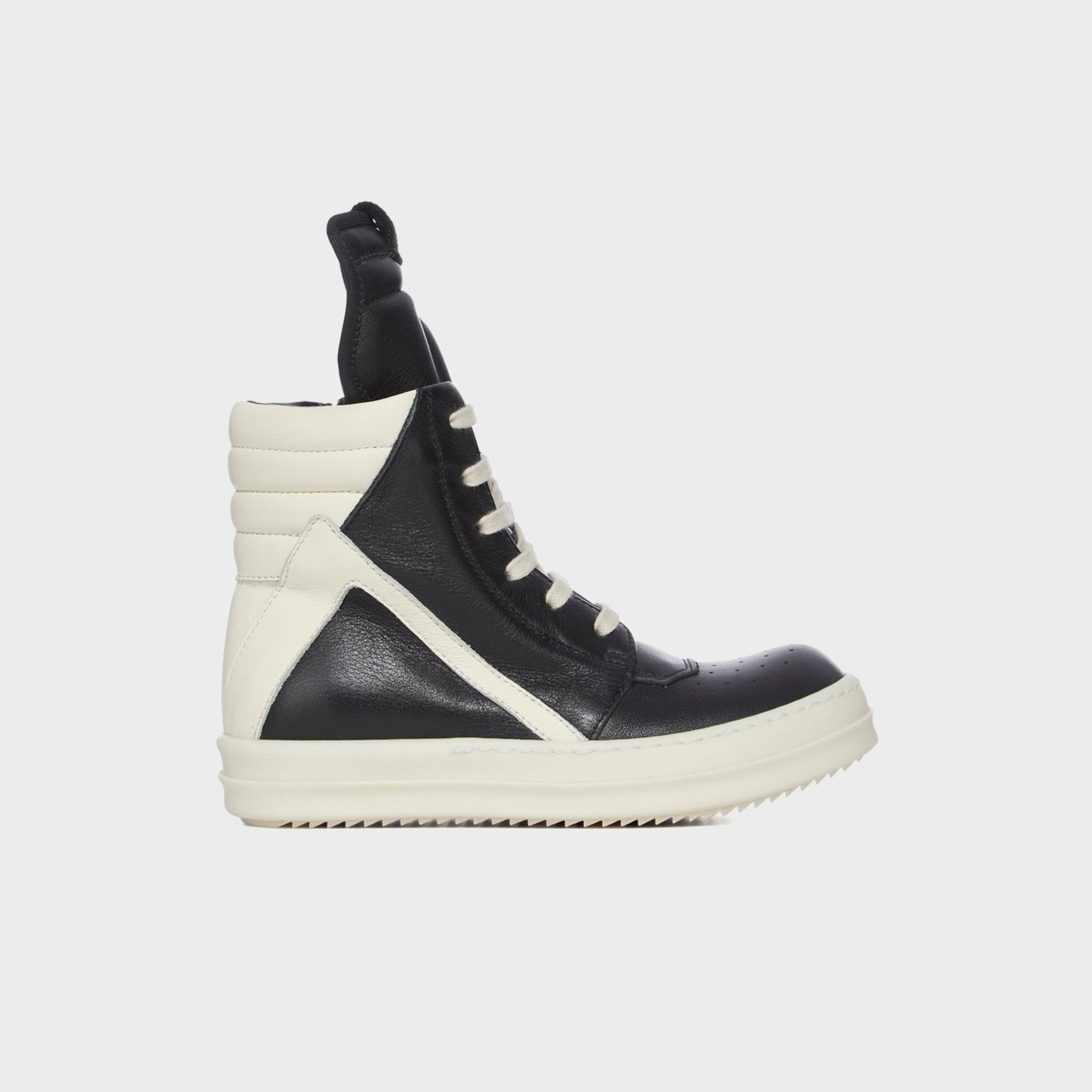 Rick Owens Kids Geobaskets Scarpe in Pelle - Black / Milk / Milk