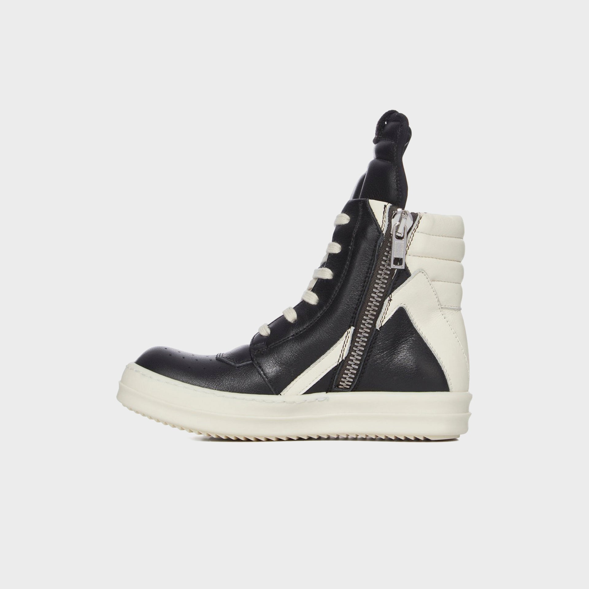 Rick Owens Kids Geobaskets Scarpe in Pelle - Black / Milk / Milk