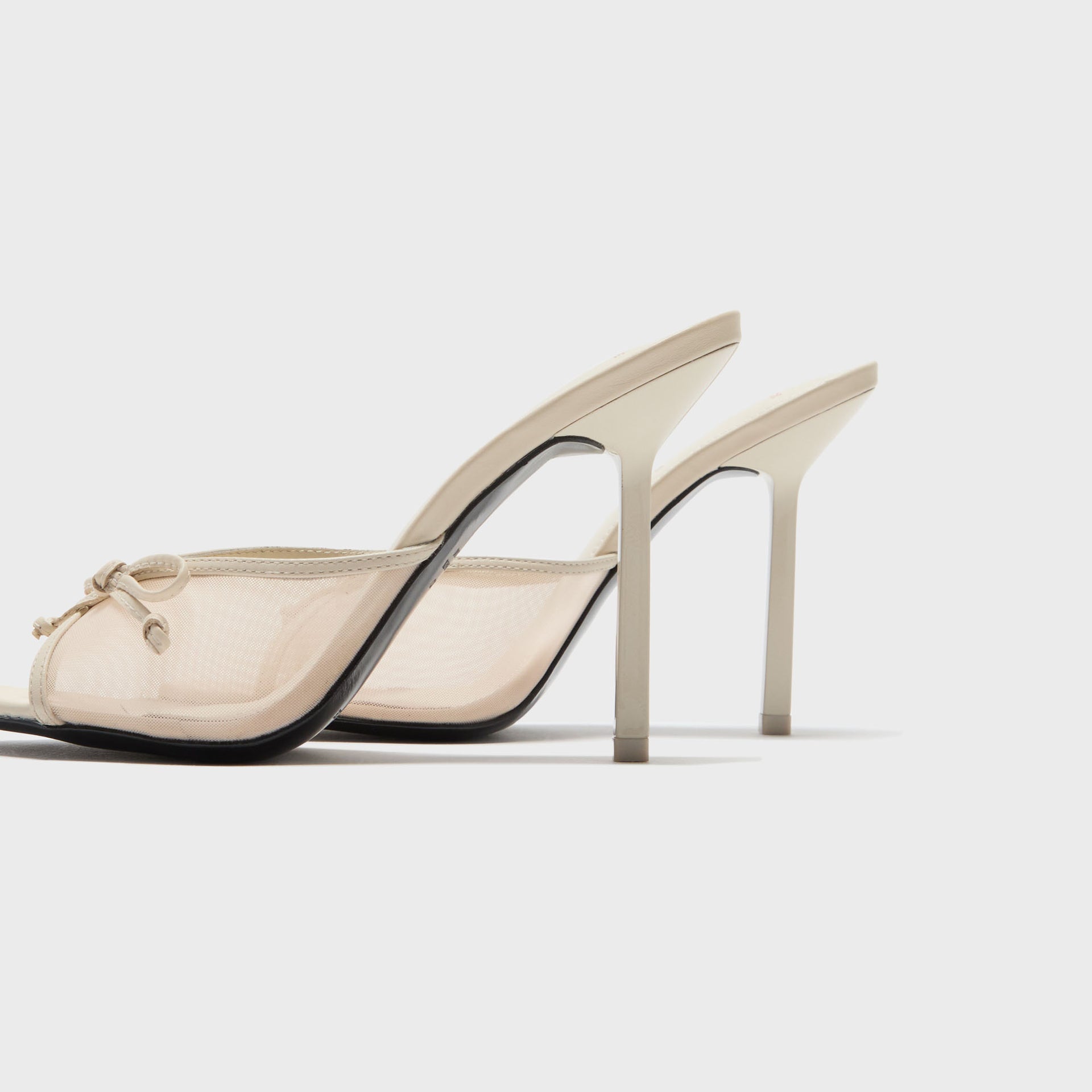 Black Suede Studio Luna 100 Slipper Mule - Swan Mesh