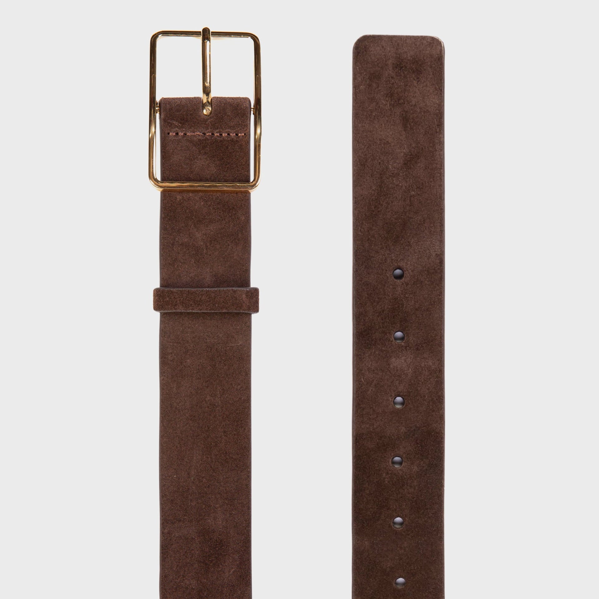 Black Suede Studio Mija Belt - Brown Suede
