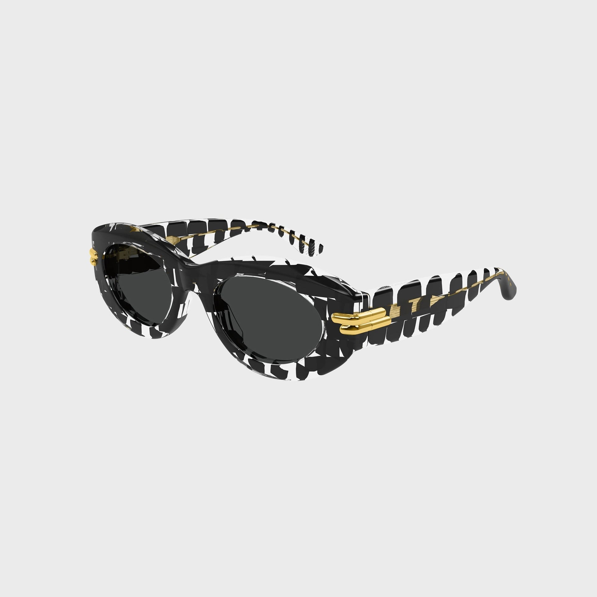 Bottega Veneta Curvy Bold Ribbon Cat-Eye Sunglasses - Black / Grey