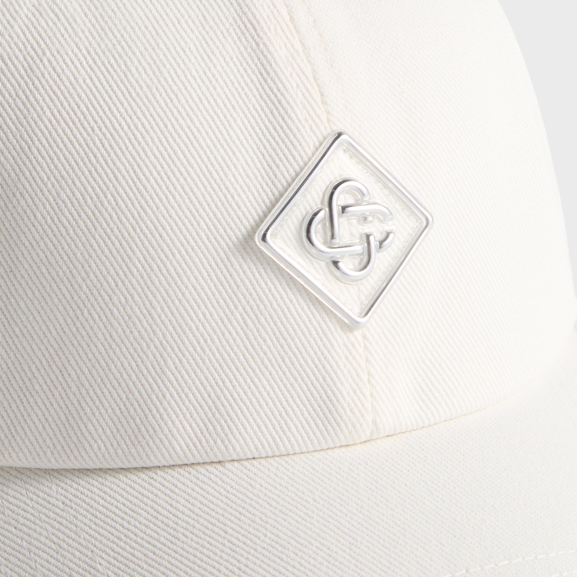 Casablanca Silver Logo Patch Cap - White