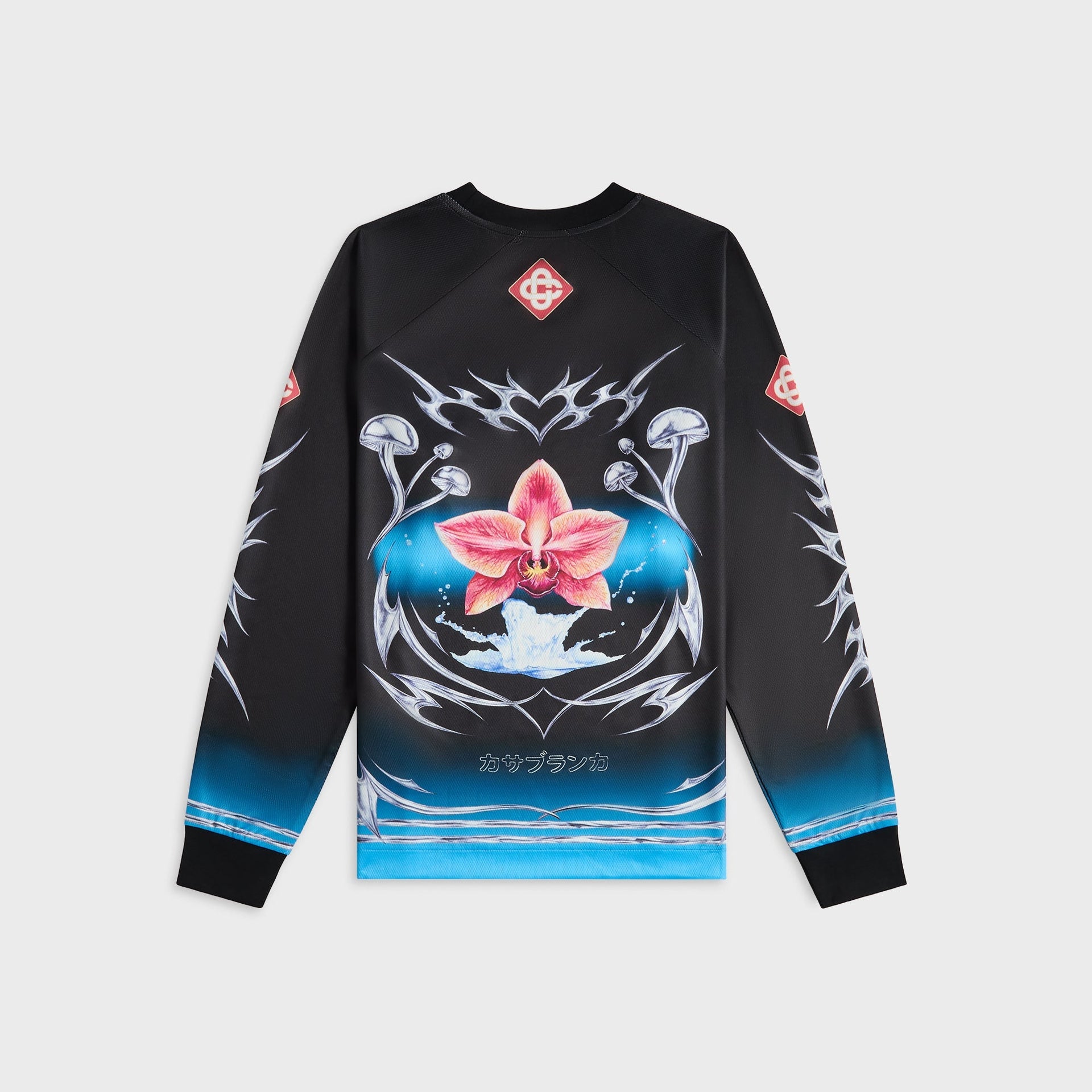 Casablanca Long Sleeve Football Tee - Black