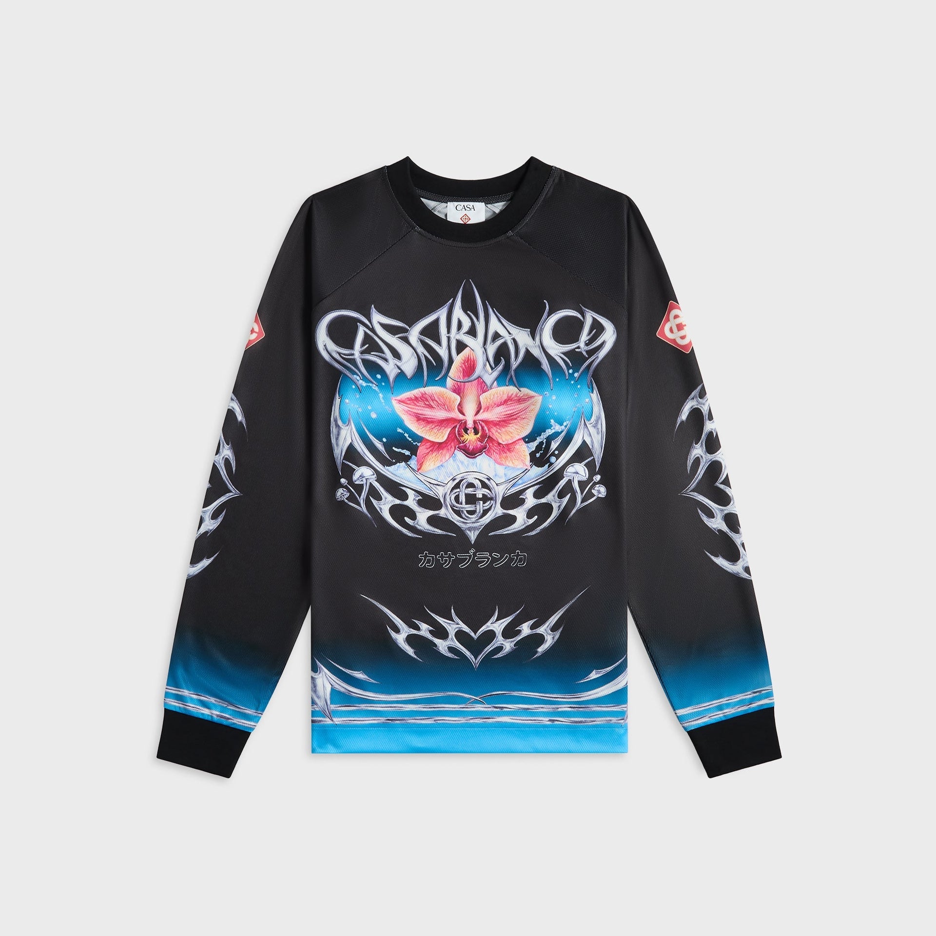 Casablanca Long Sleeve Football Tee - Black