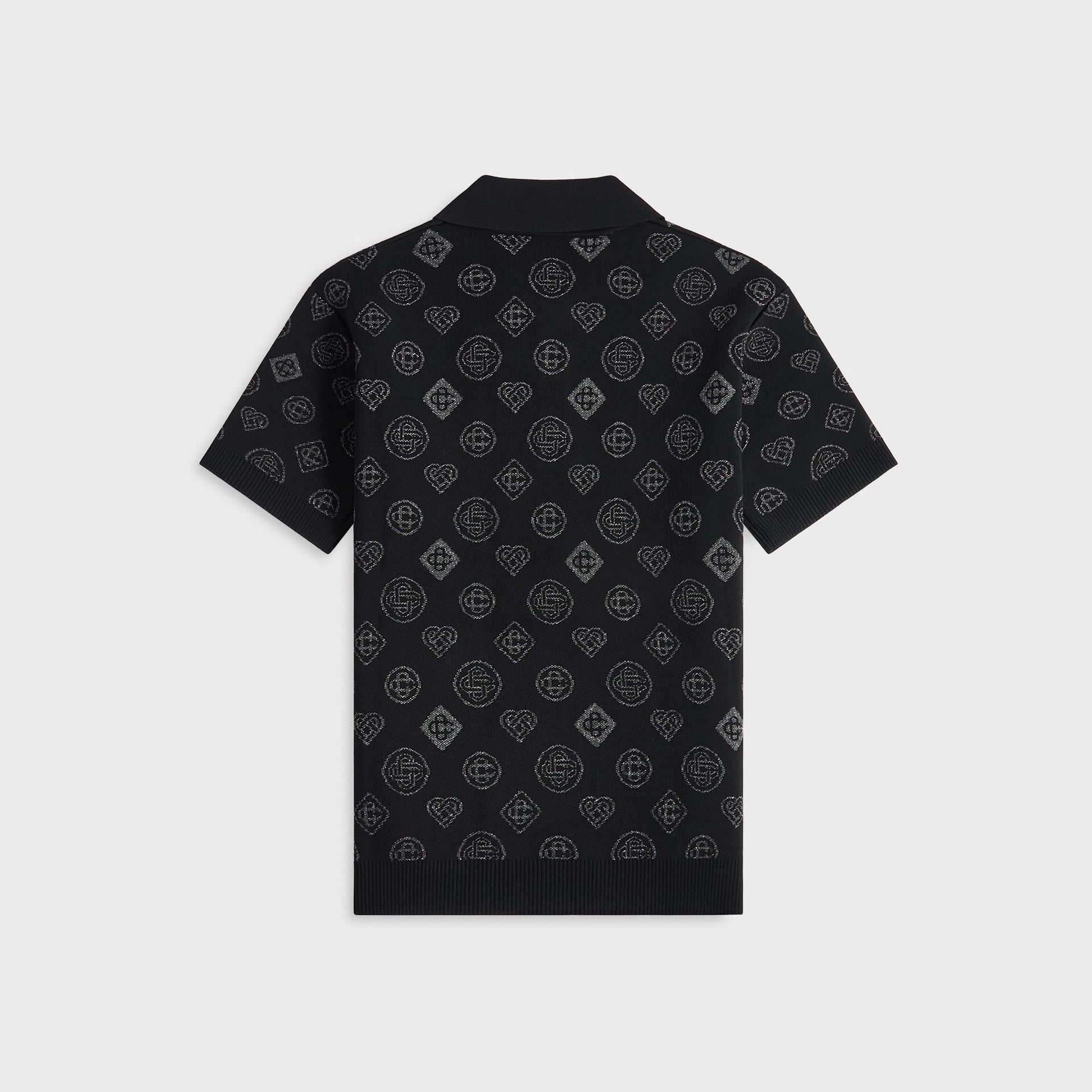 Casablanca Monogram Jacquard Polo - Black