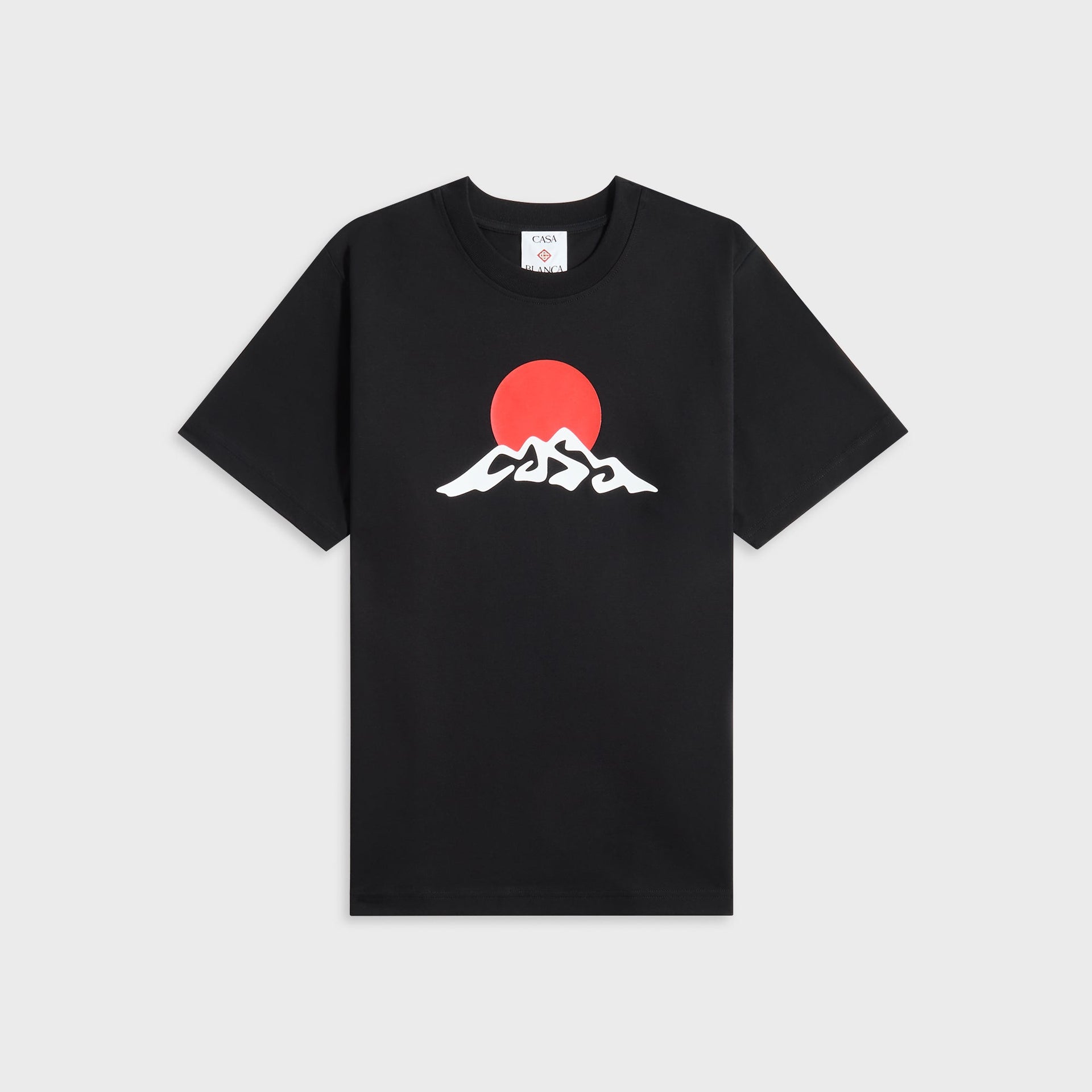 Casablanca Montagne White Snow Printed Tee in Black