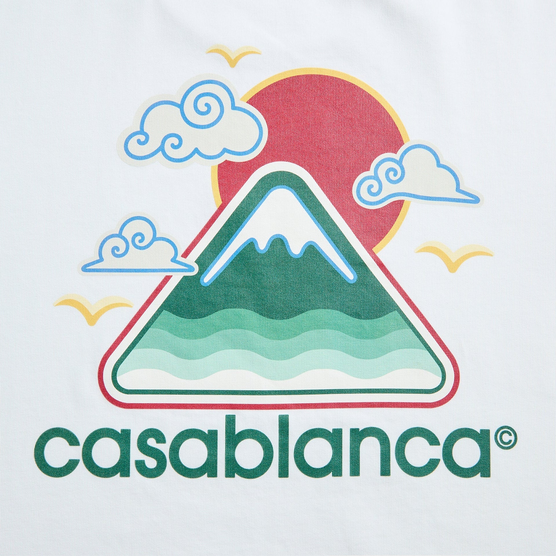 Casablanca Montagne Ondul√©e Screen Printed Tee in White