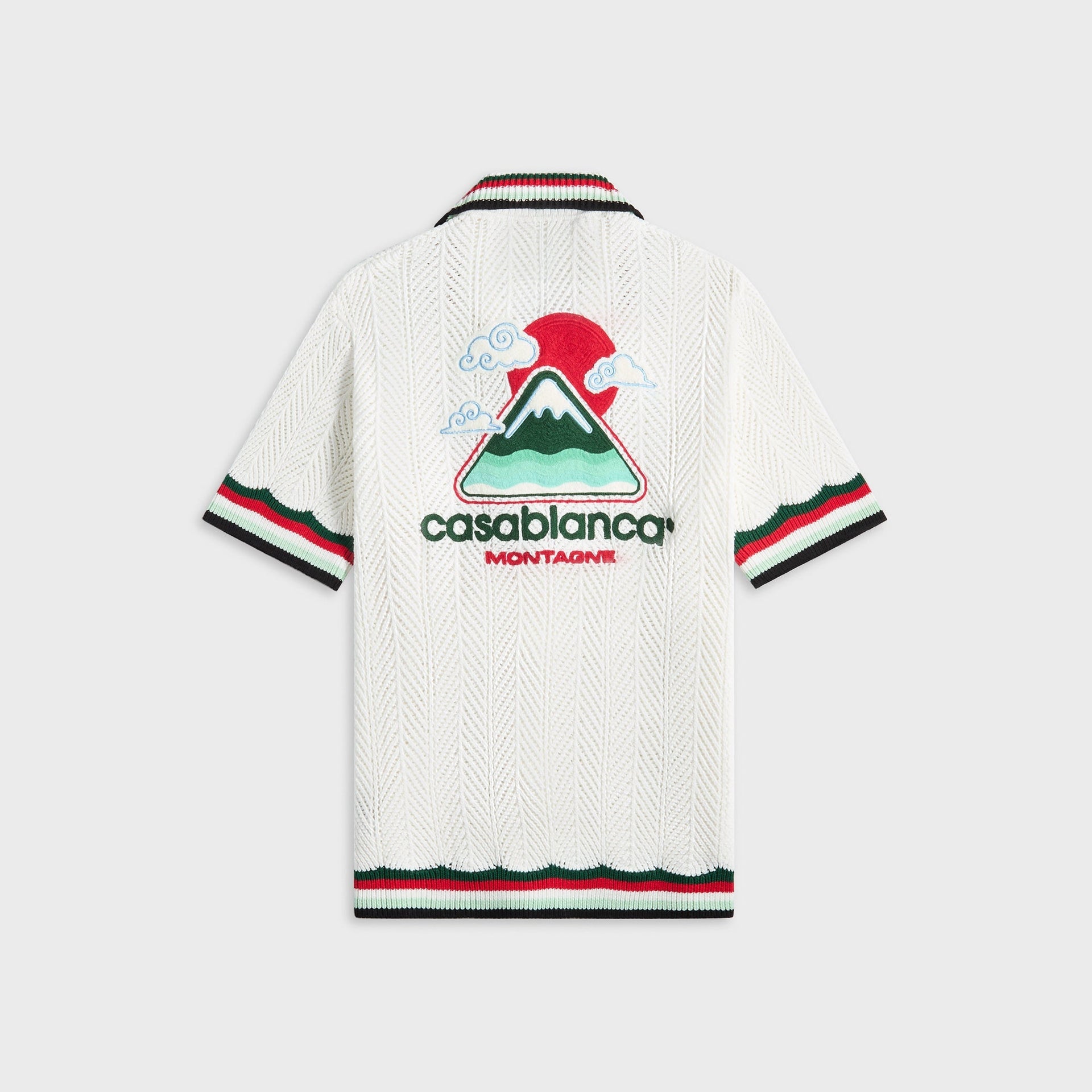 Casablanca Cotton Montagne Ondulee Crochet Shirt in Off White