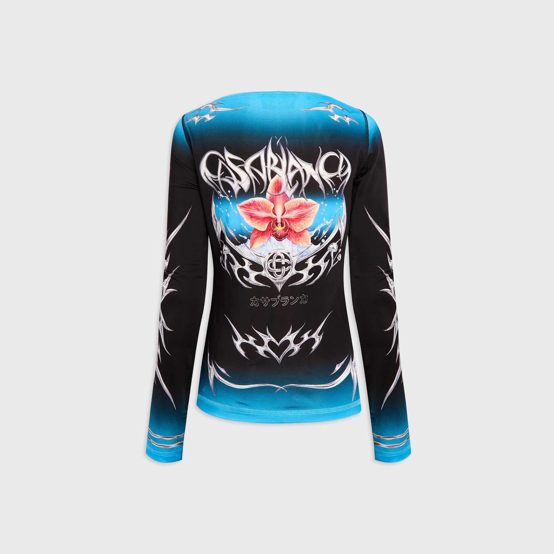 Casablanca Slinky Jersey Blade Long Sleeve Top - Black