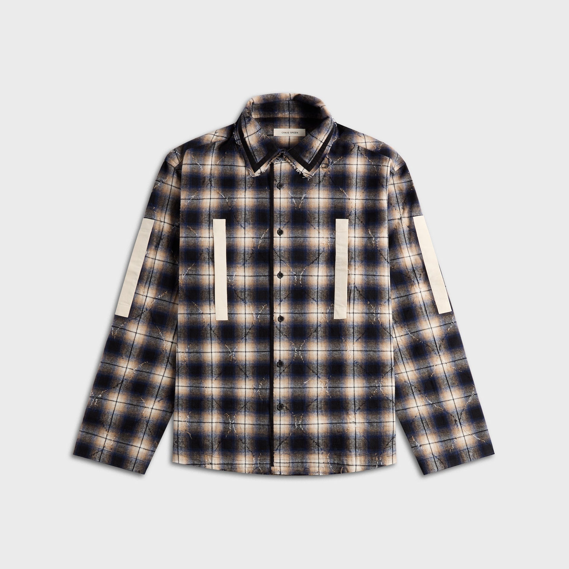 Craig Green Plaid Split Shirt - Navy Check