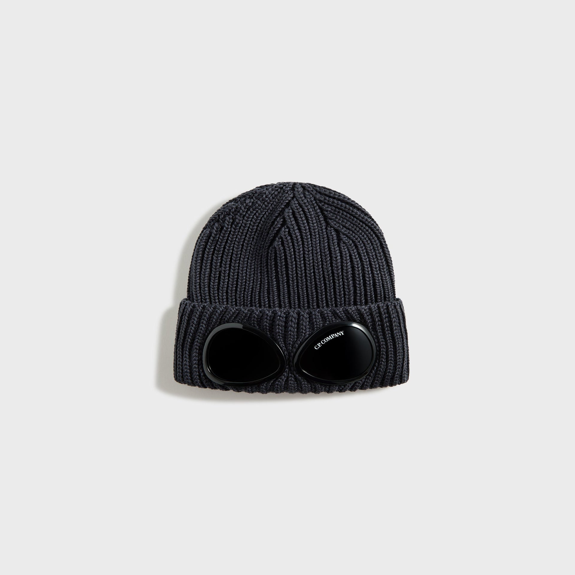 C.P. Company Accessories Knit Cap in Extrafine Merino Wool in Ebony